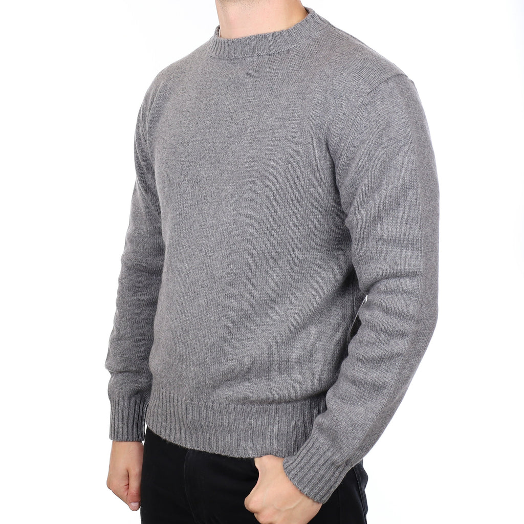 Men's Brand New Scottish Metal Grey Cashmere Crew Neck Jumper XL