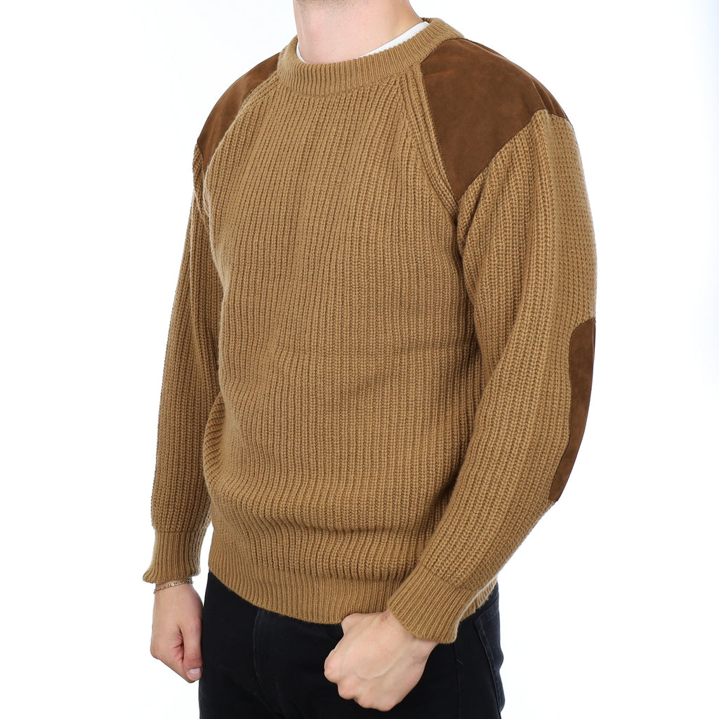 Men's Brand New Scottish Butterscotch  Fisherman’s Style Cashmere Crew Neck Jumper XL