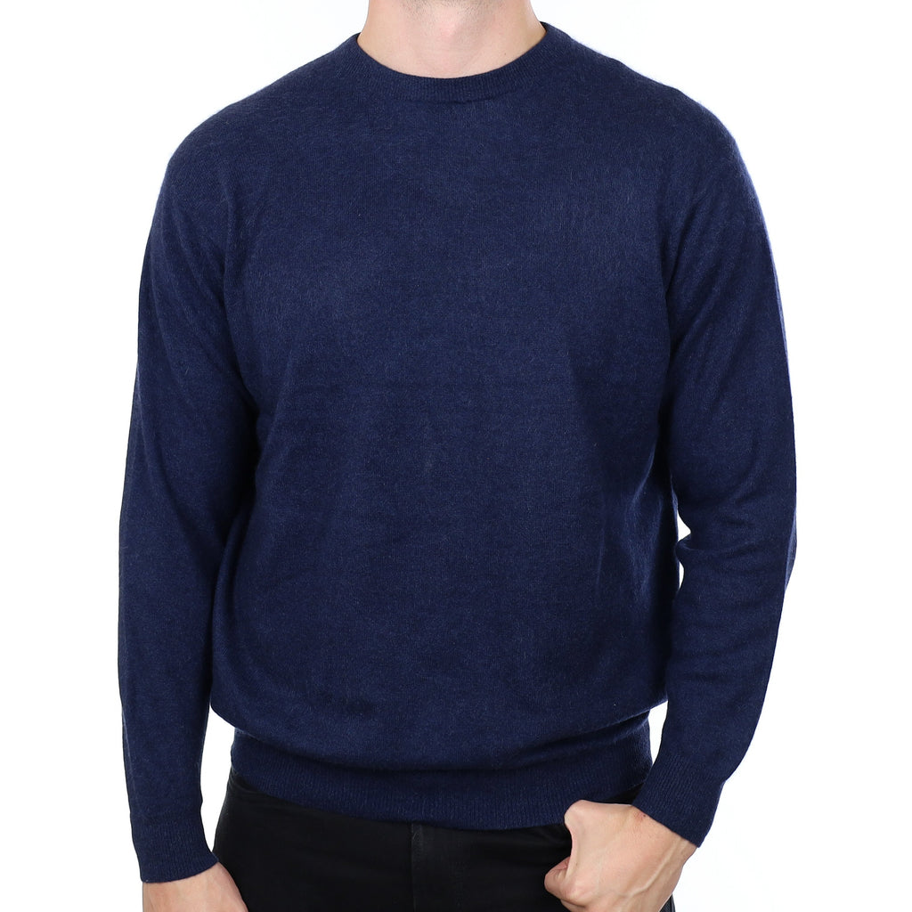 Men's Brand New Scottish Navy Fisherman’s Style Cashmere Crew Neck Jumper XL