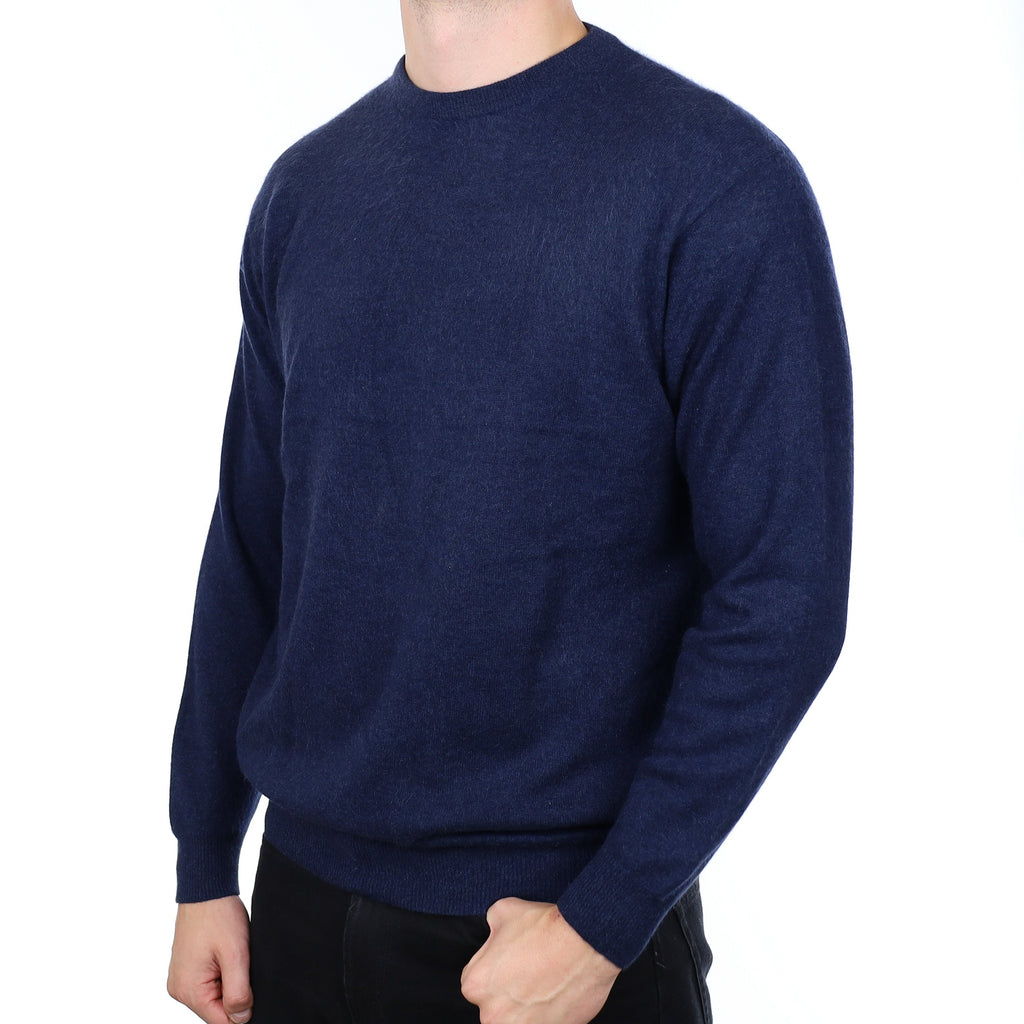 Men's Brand New Scottish Navy Fisherman’s Style Cashmere Crew Neck Jumper XL