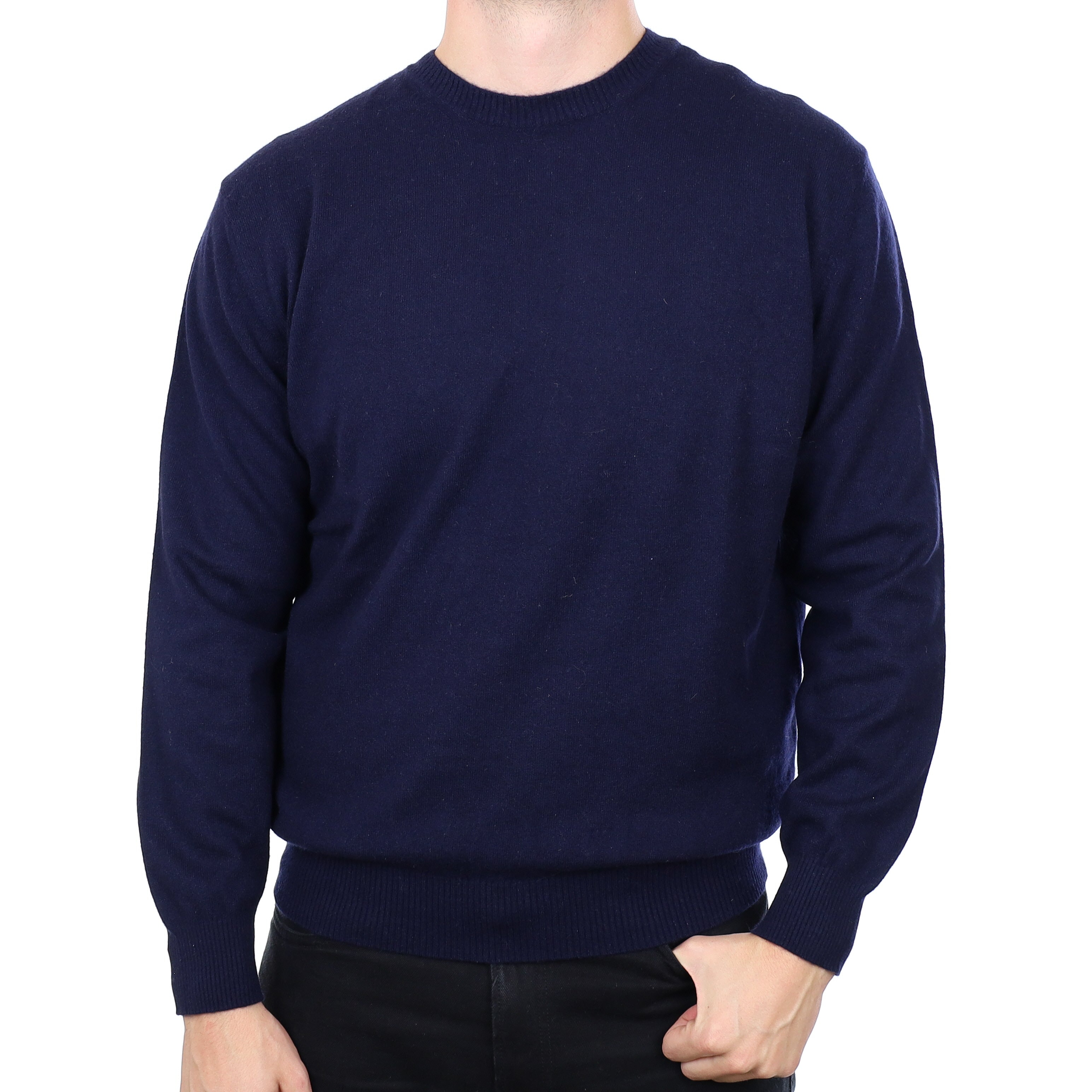 Men's Navy Cashmere Crew Neck Jumper XL