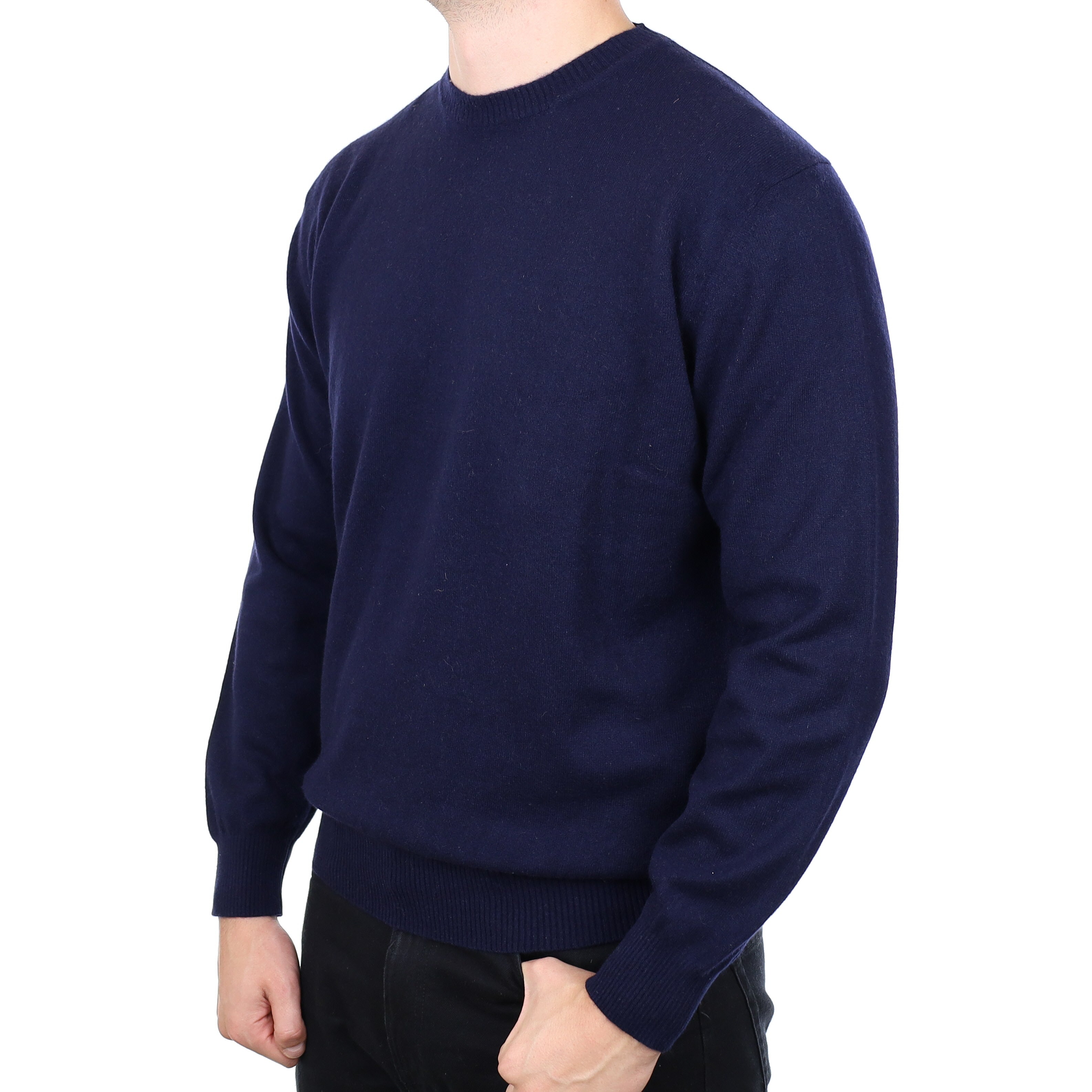 Men's Navy Cashmere Crew Neck Jumper XL