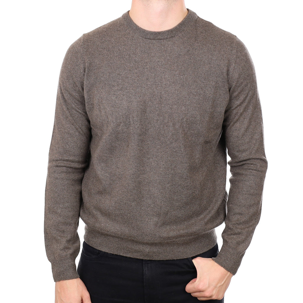Men's Donkey Brown Cashmere Crew Neck Jumper XL