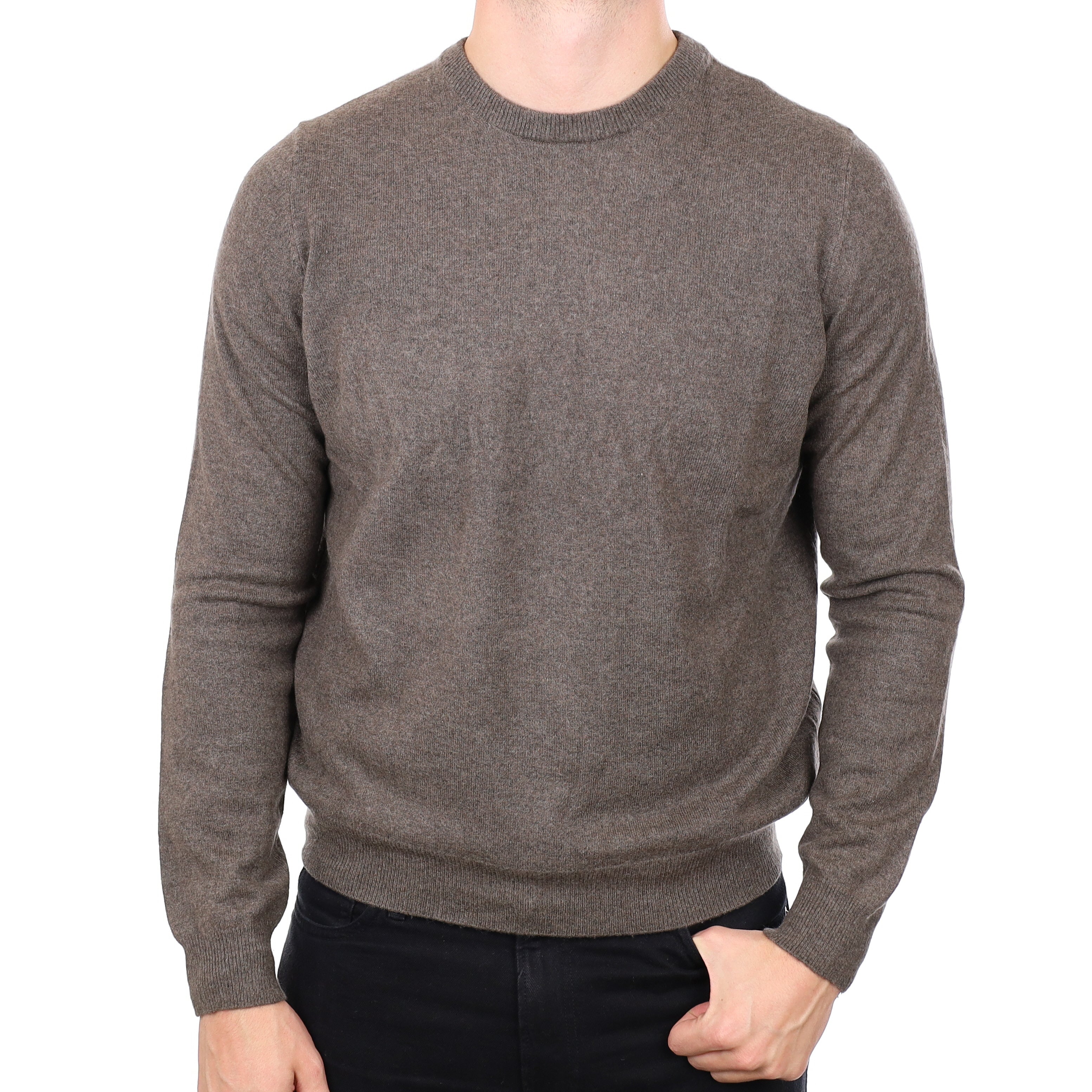 Men's Donkey Brown Cashmere Crew Neck Jumper XL
