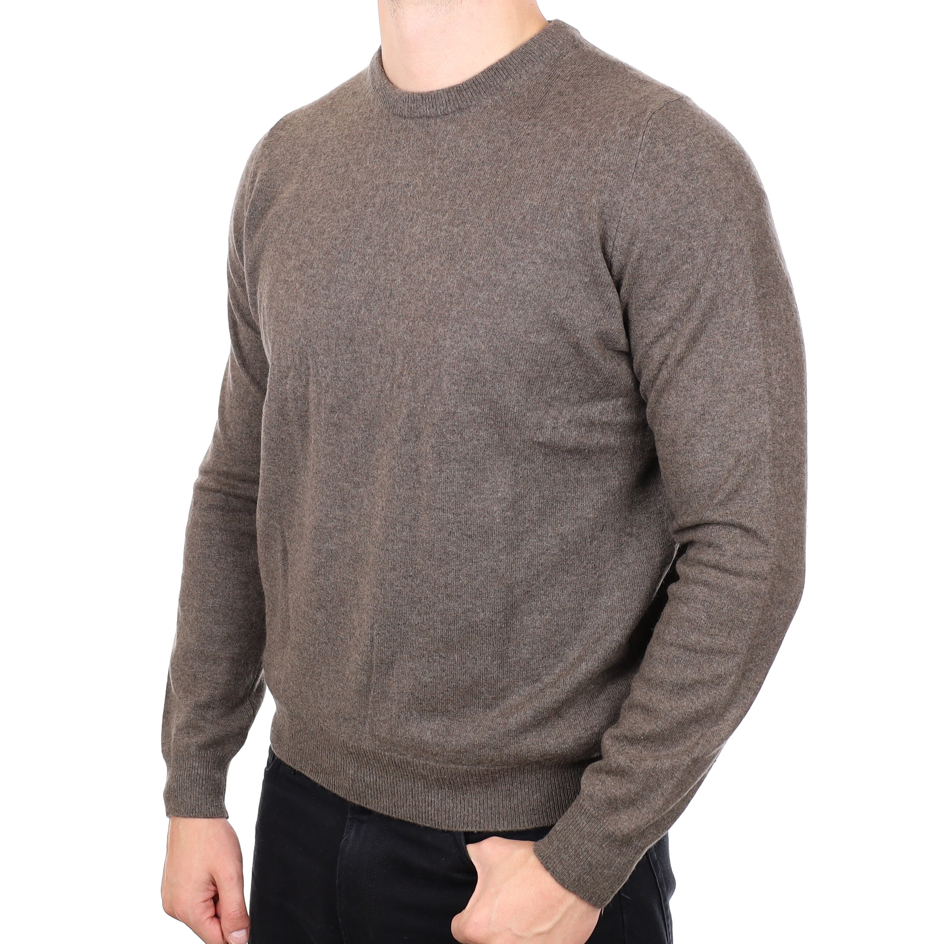 Men's Donkey Brown Cashmere Crew Neck Jumper XL