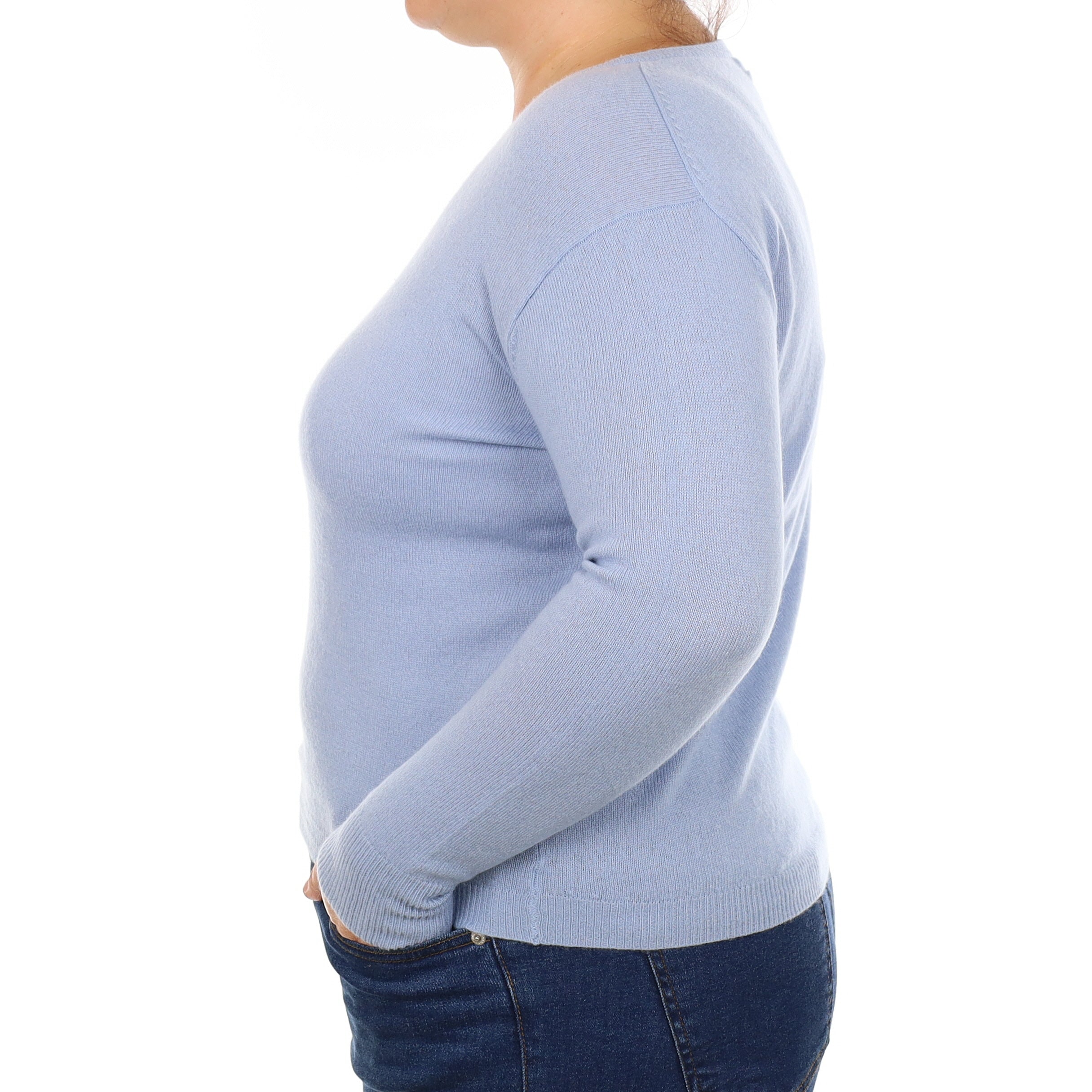 Baby Blue Cashmere Crew Neck Jumper Large