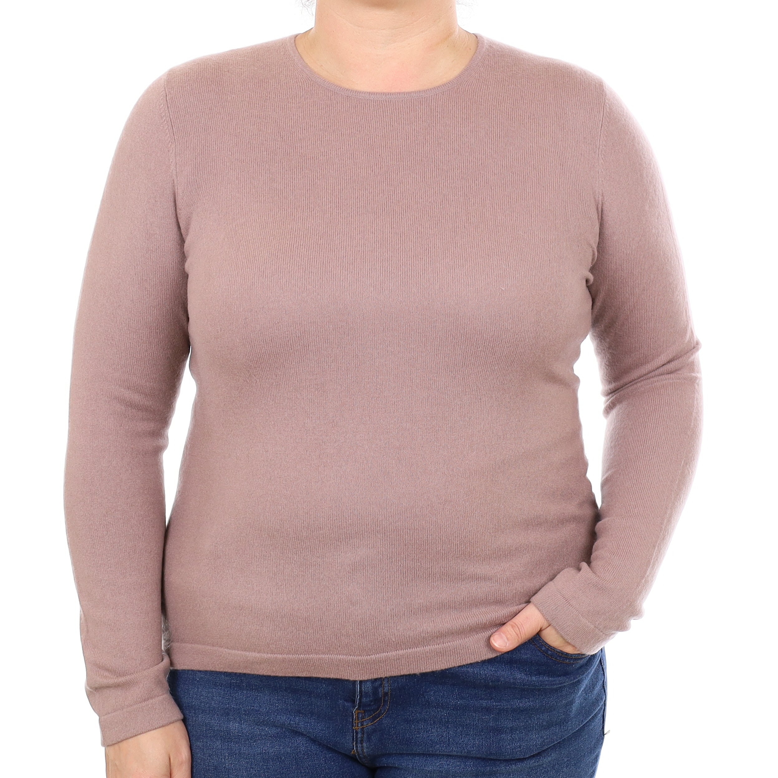 Antique Mauve Cashmere Crew Neck Jumper Large