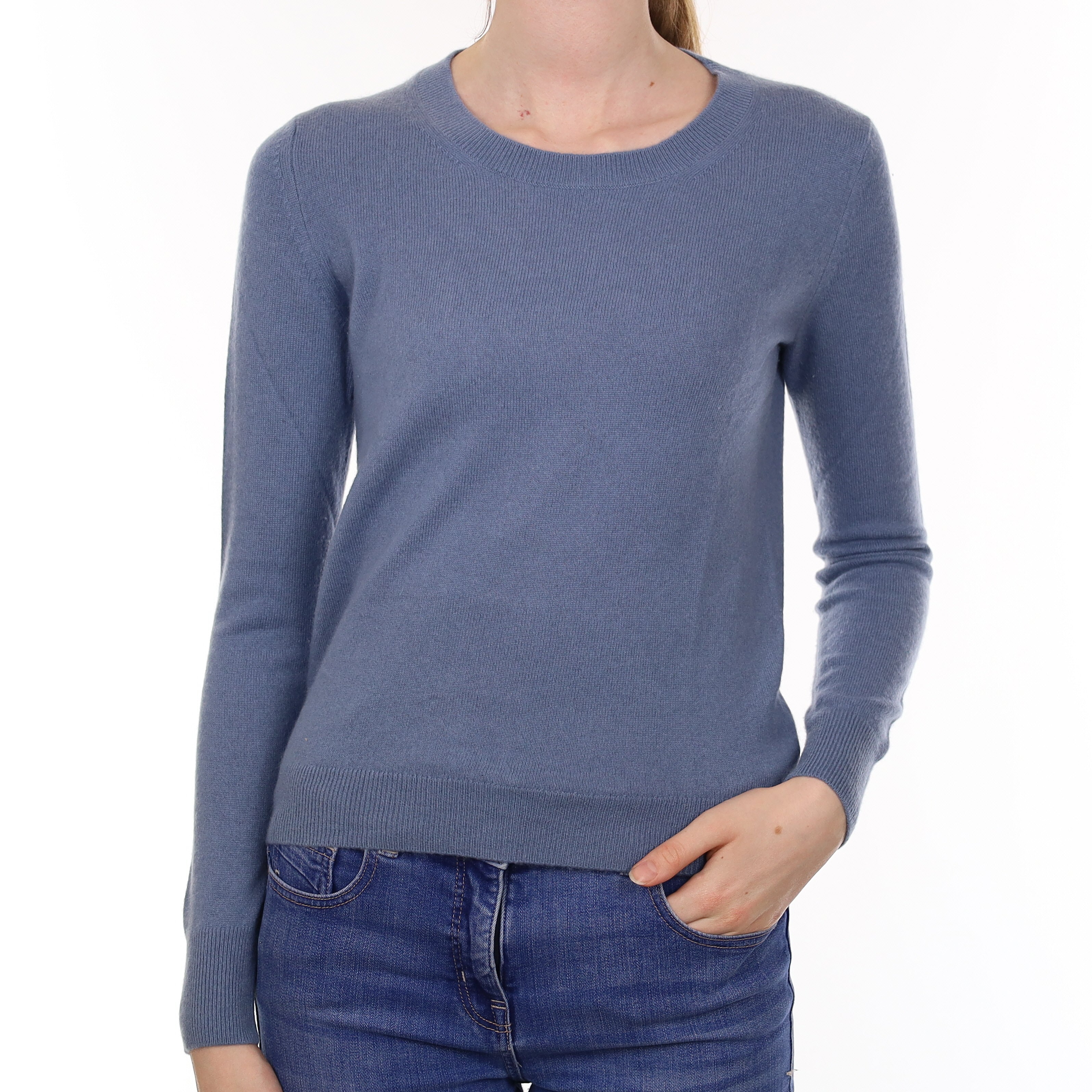 Hazy Blue Cashmere Crew Neck Jumper Extra Small
