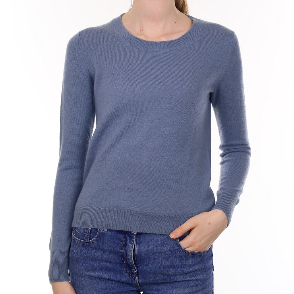 Hazy Blue Cashmere Crew Neck Jumper Extra Small