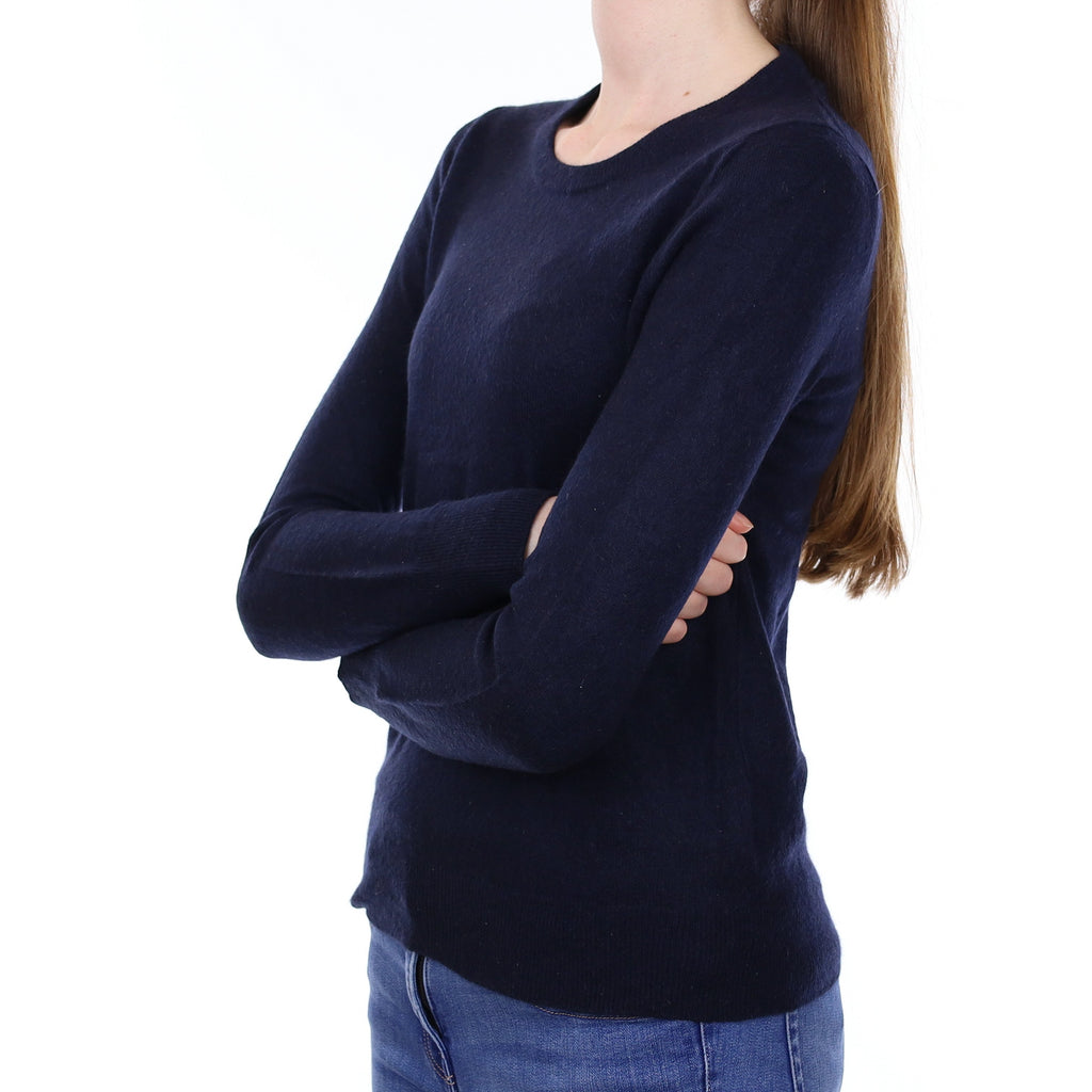 Navy Blue Cashmere Crew Neck Jumper Extra Small