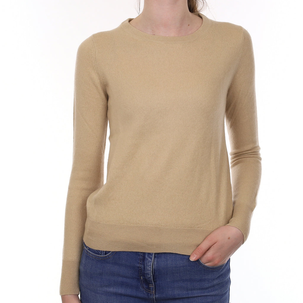 Fawn Cashmere Crew Neck Jumper Extra Small