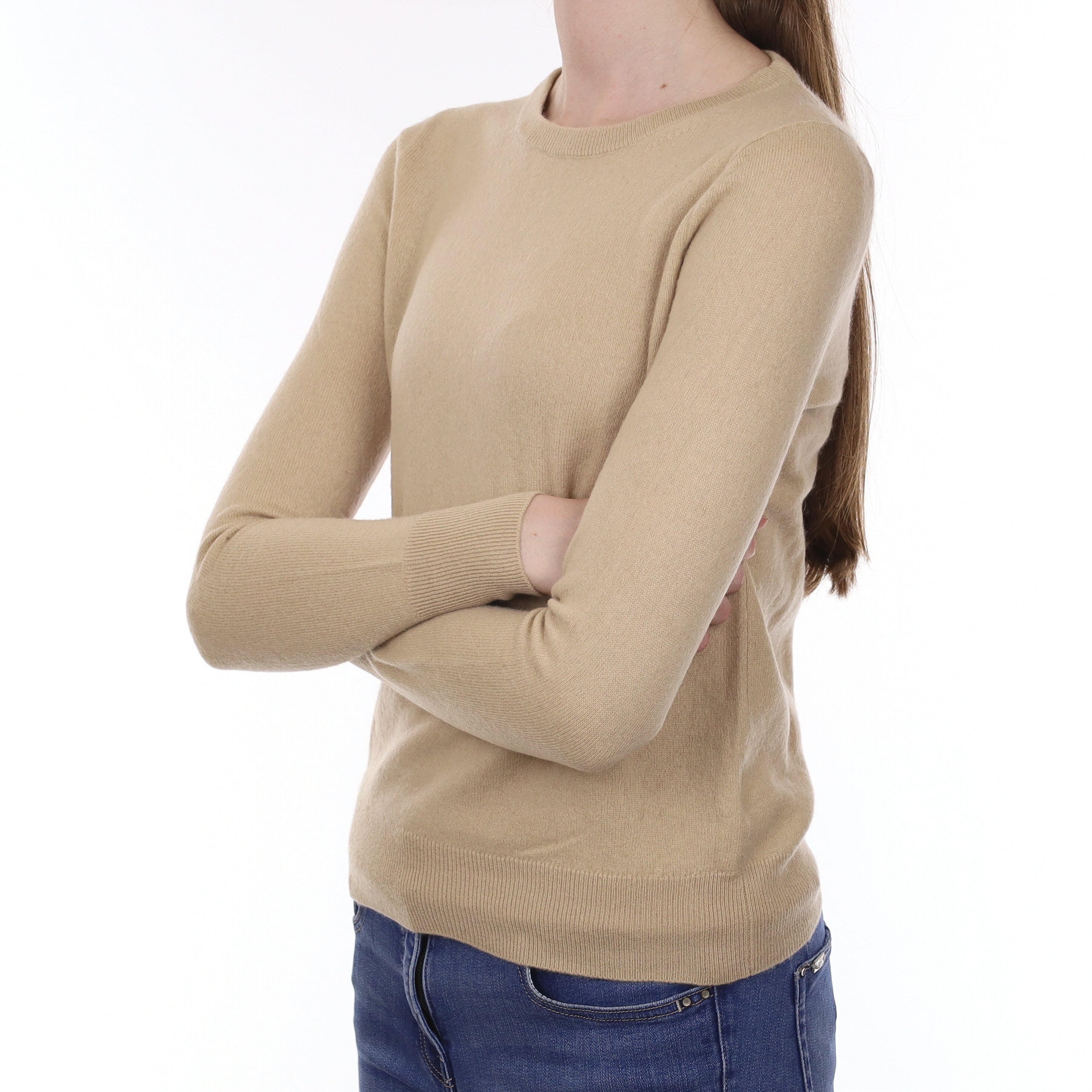 Fawn Cashmere Crew Neck Jumper Extra Small
