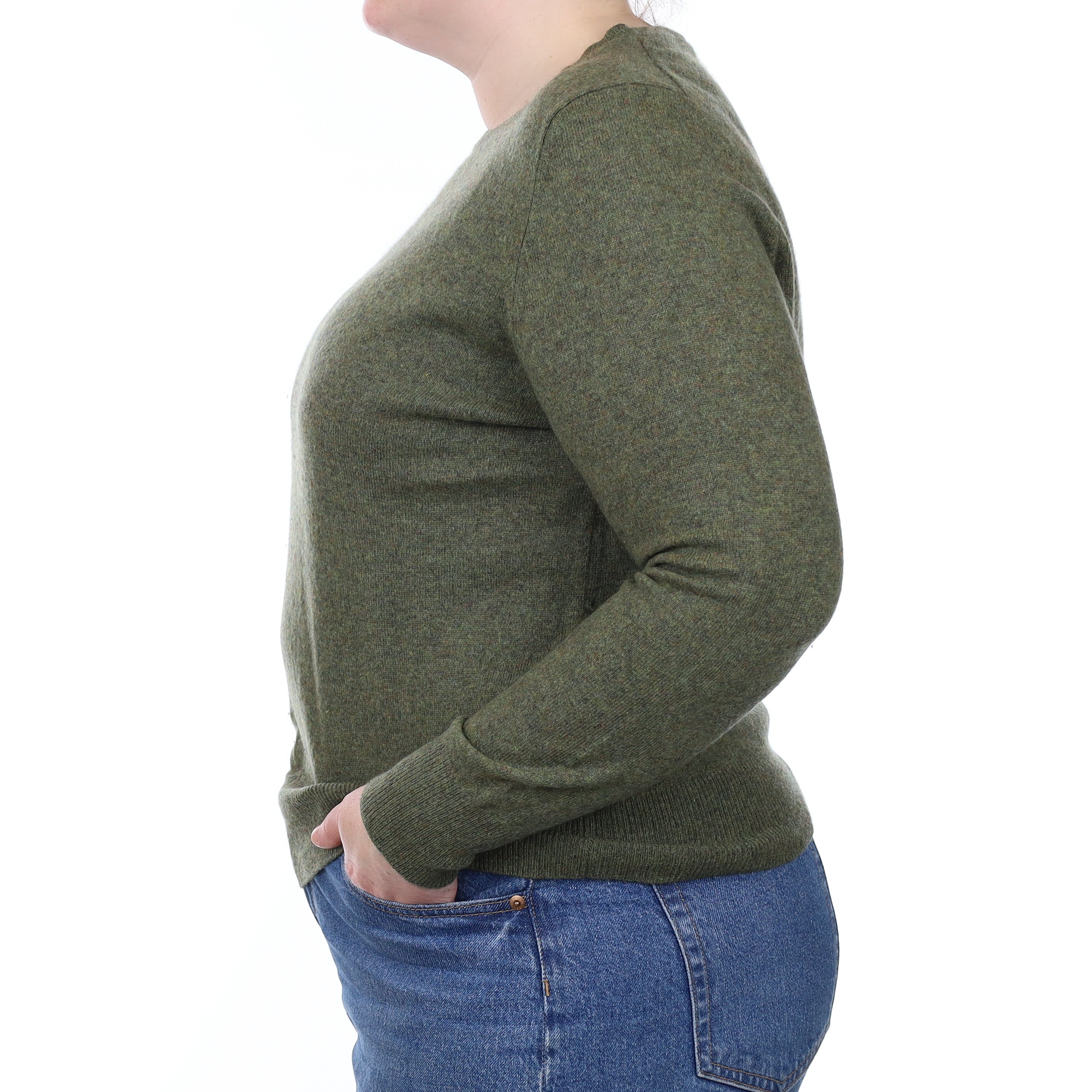 Country Green Cashmere Crew Neck Jumper Large