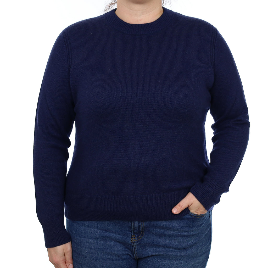 Cos Navy Heavy Knit Cashmere Crew Neck Jumper Large