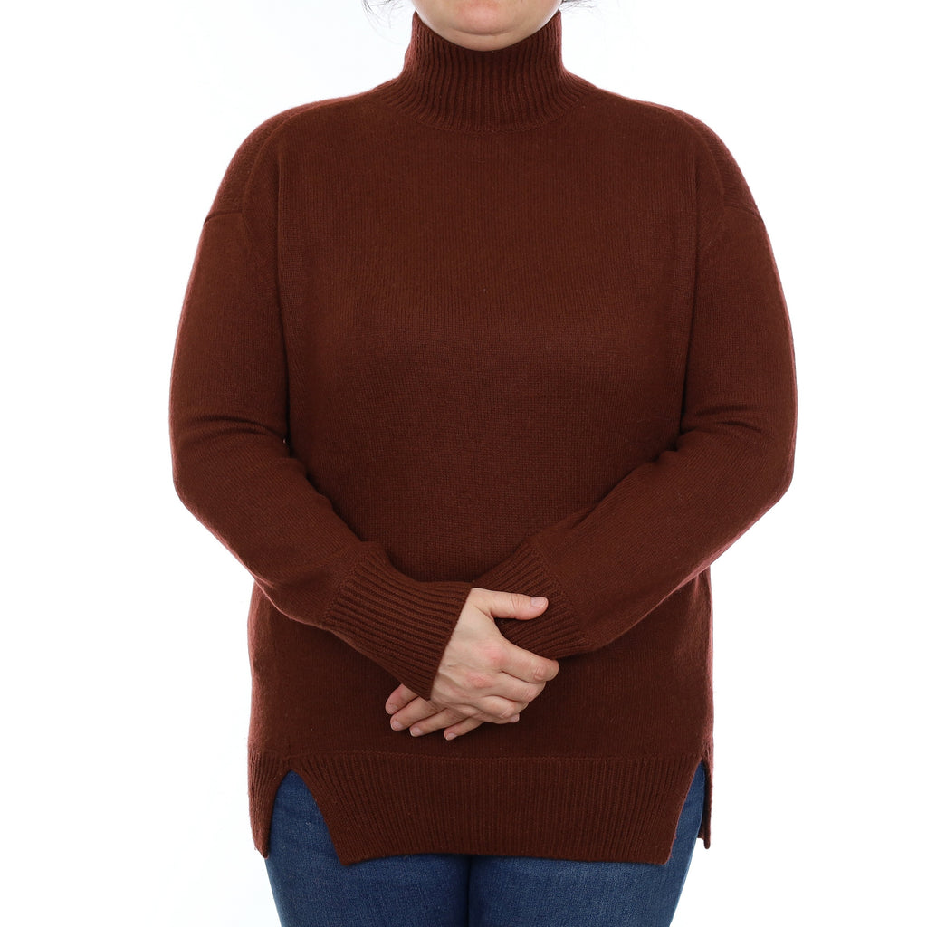 Vince Gingerbread Brown Cashmere Turtleneck Jumper Large