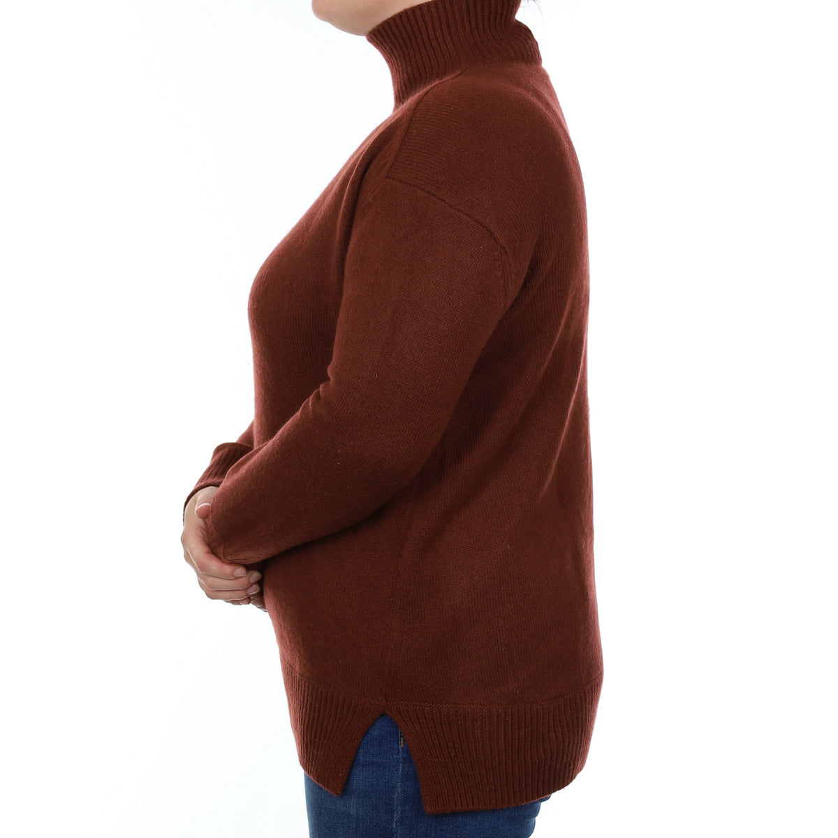 Vince Gingerbread Brown Cashmere Turtleneck Jumper Large
