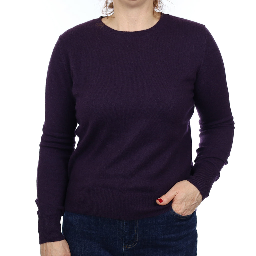 Shadow Purple Cashmere Crew Neck Jumper Medium