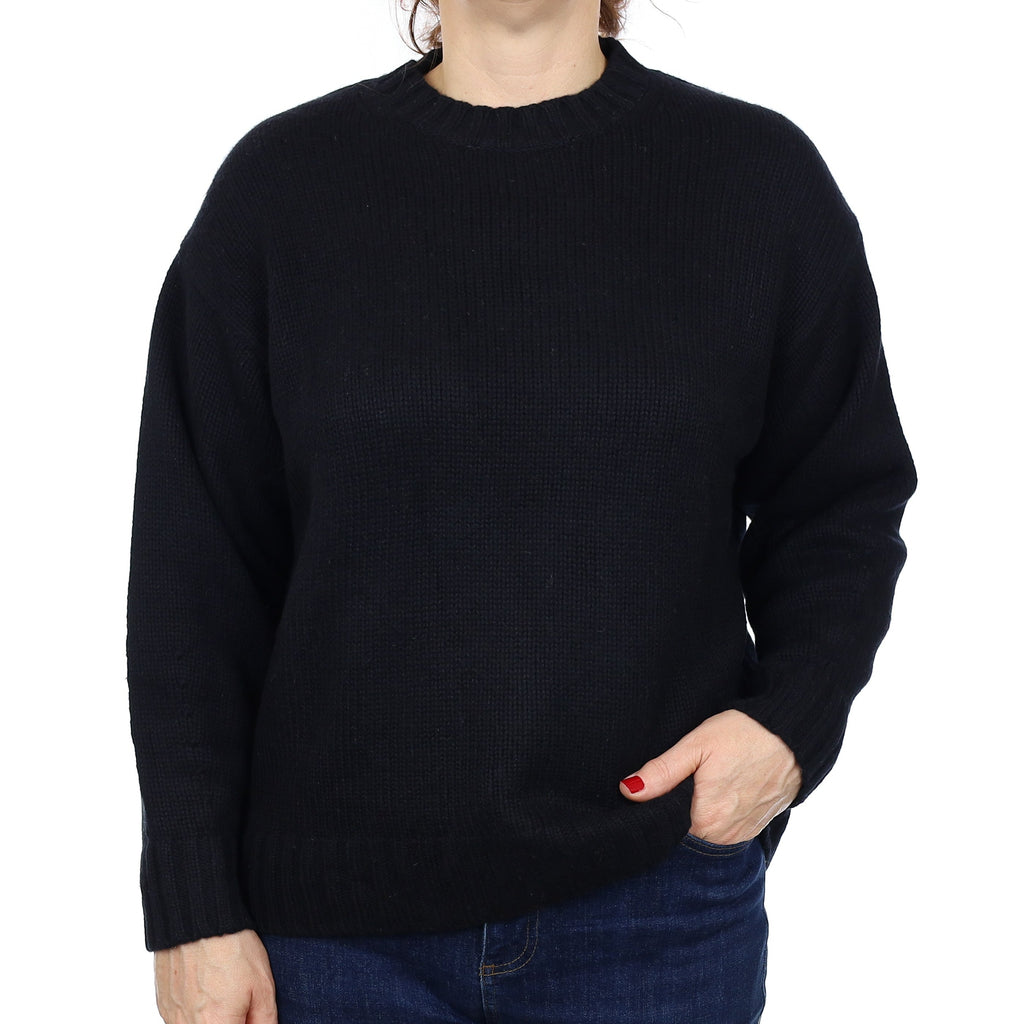 Cos Black Chunky Cashmere Crew Neck Jumper Medium