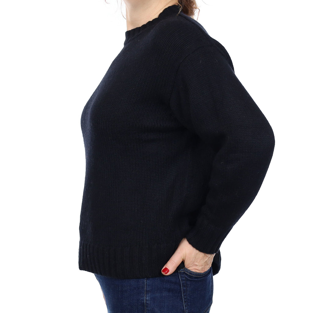 Cos Black Chunky Cashmere Crew Neck Jumper Medium