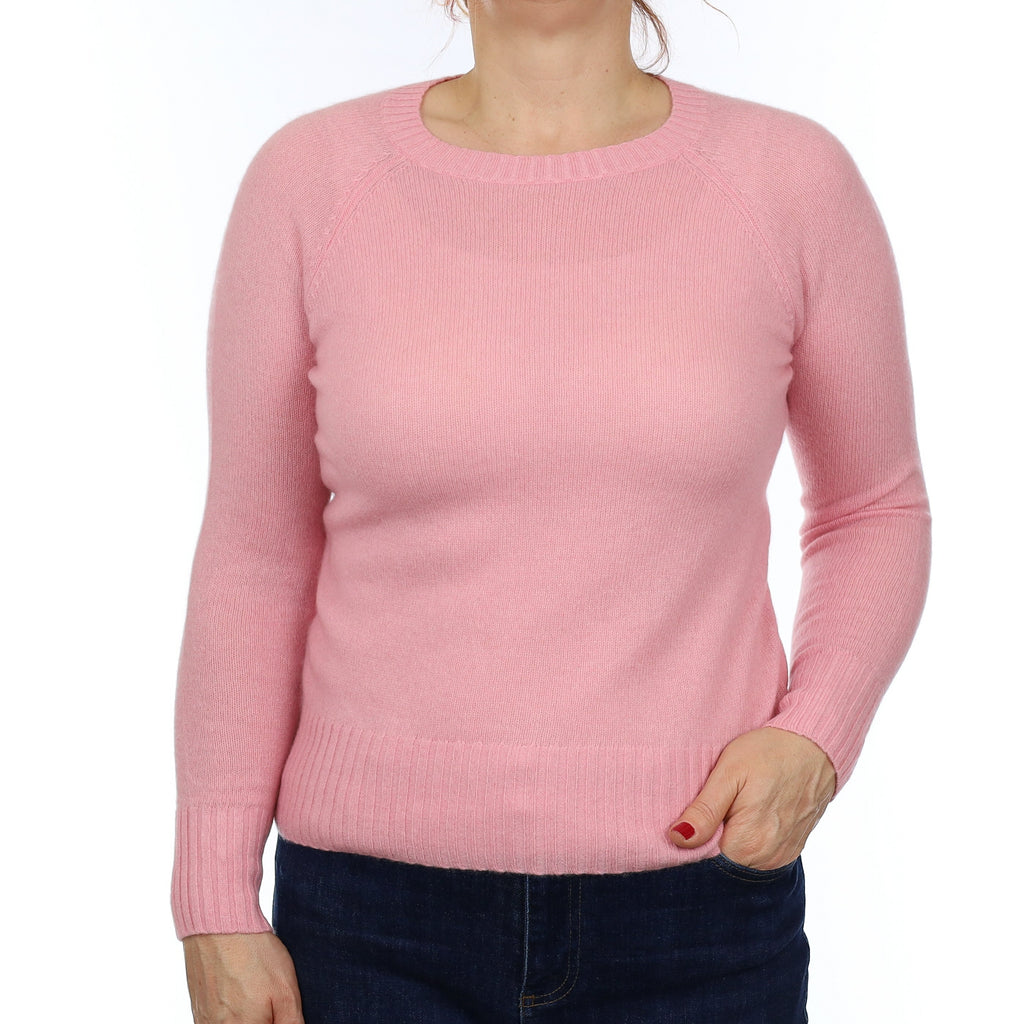 Jigsaw Bubblegum Pink Cashmere Crew Neck Jumper Medium
