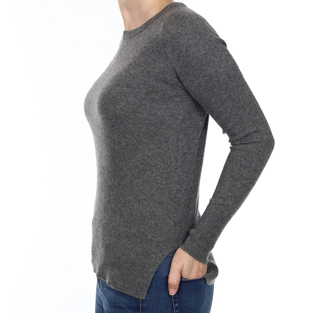 Slate Grey Cashmere Crew Neck Jumper Small