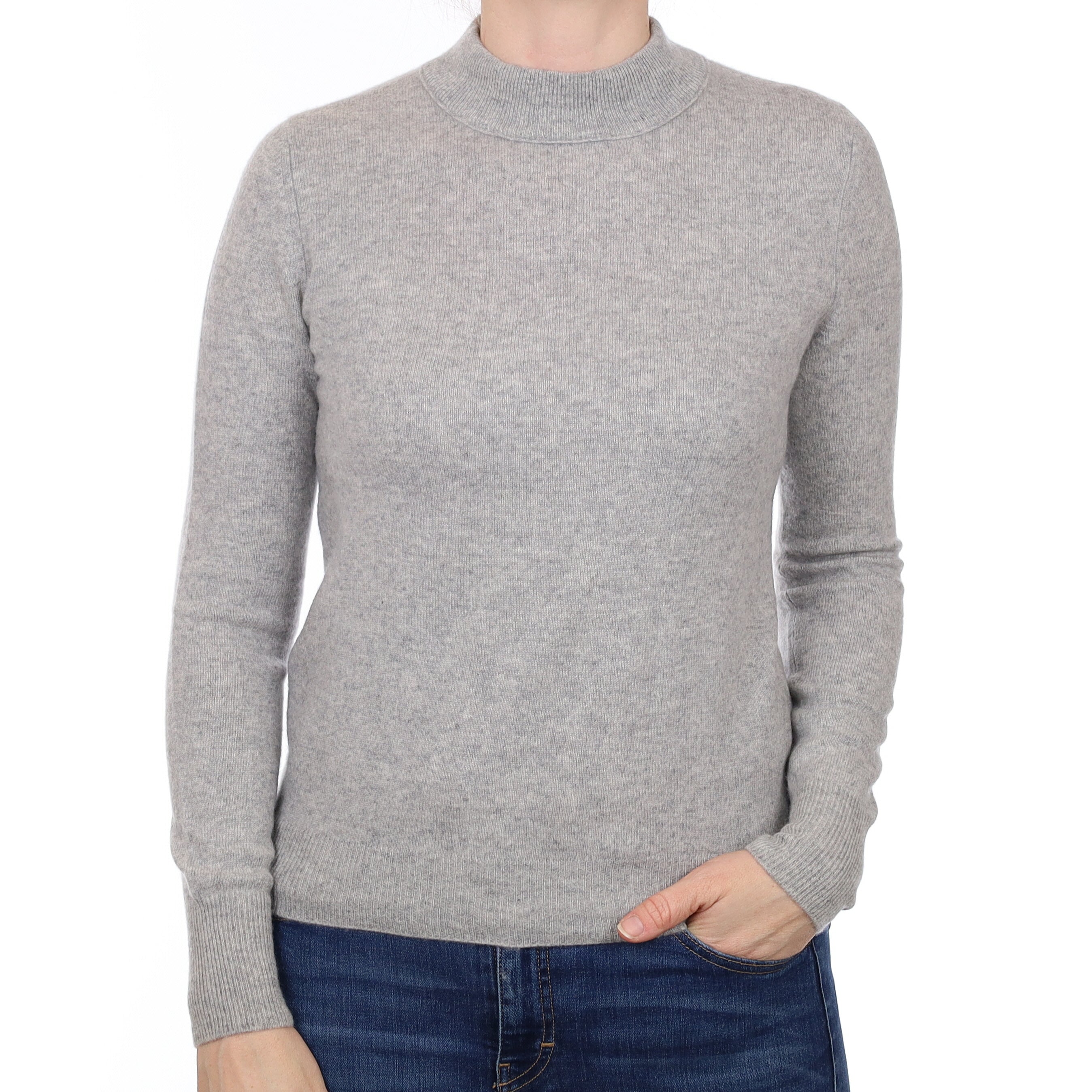 Smoke Grey Cashmere Turtleneck Jumper Small
