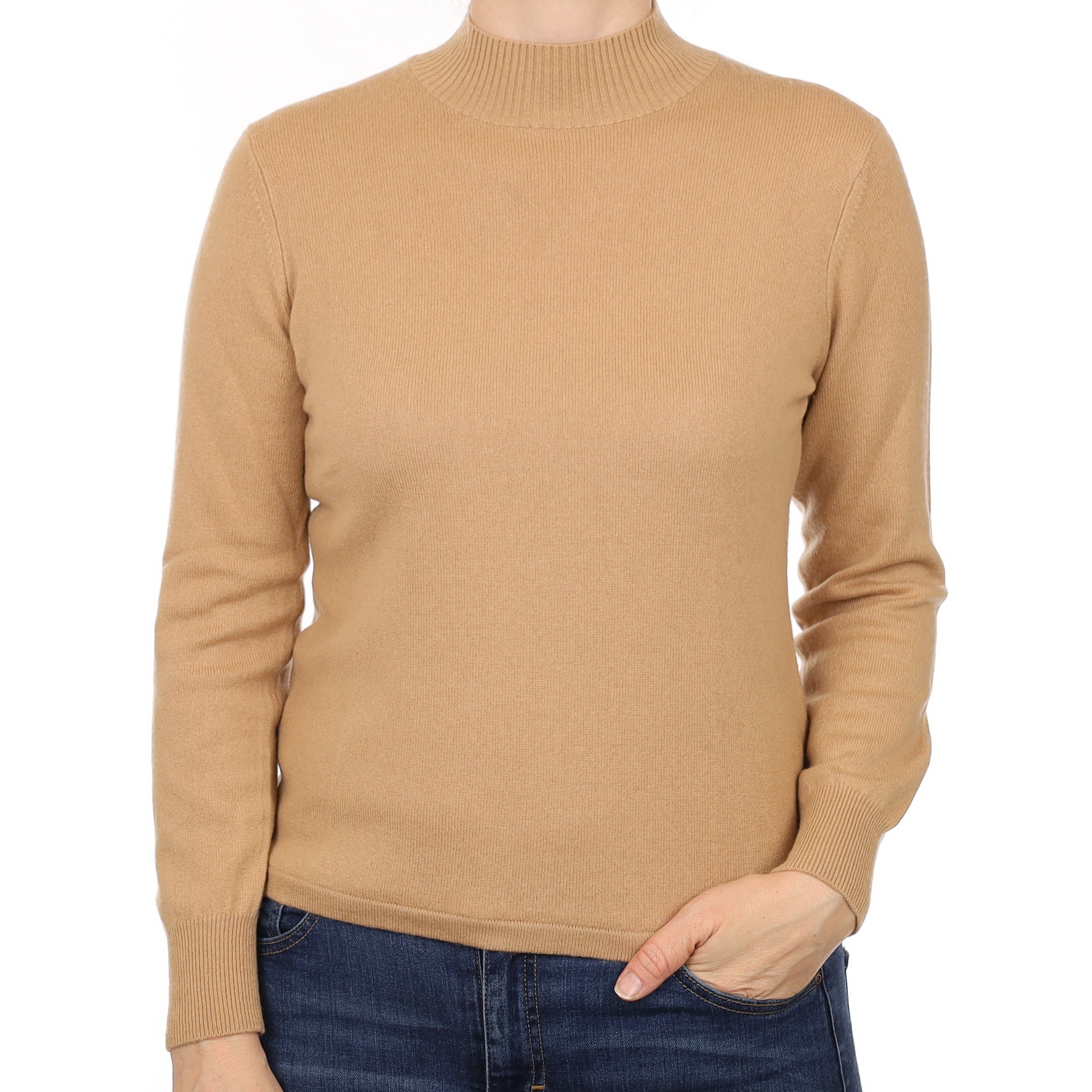 Camel Cashmere Turtleneck Jumper Small