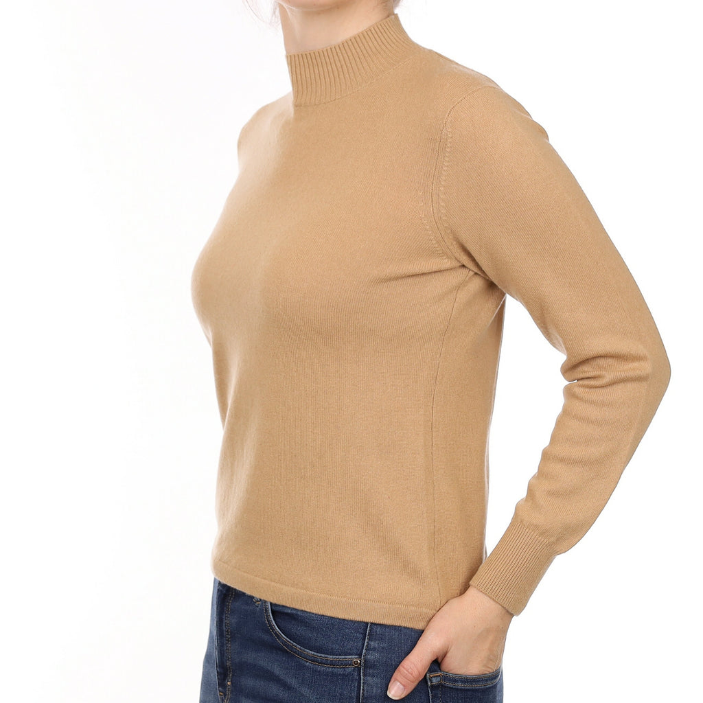Camel Cashmere Turtleneck Jumper Small