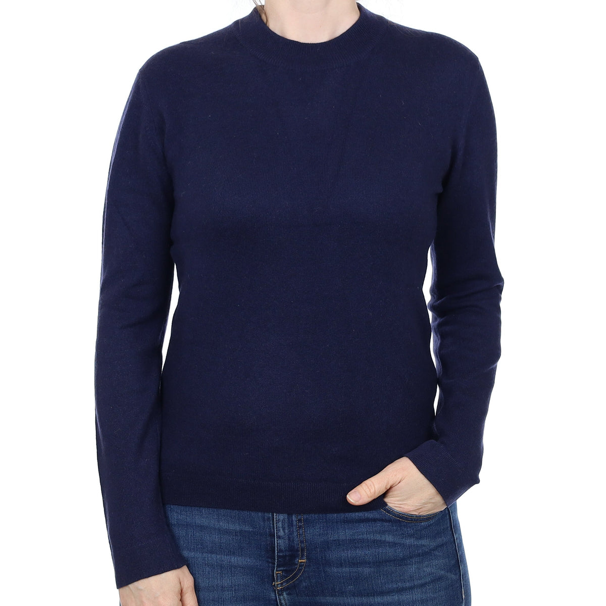 Navy Blue Cashmere Crew Neck Jumper Small