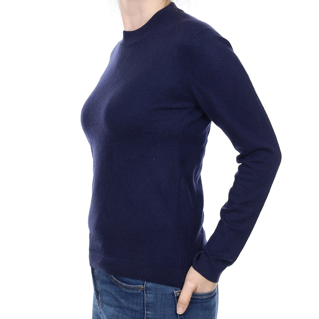 Navy Blue Cashmere Crew Neck Jumper Small