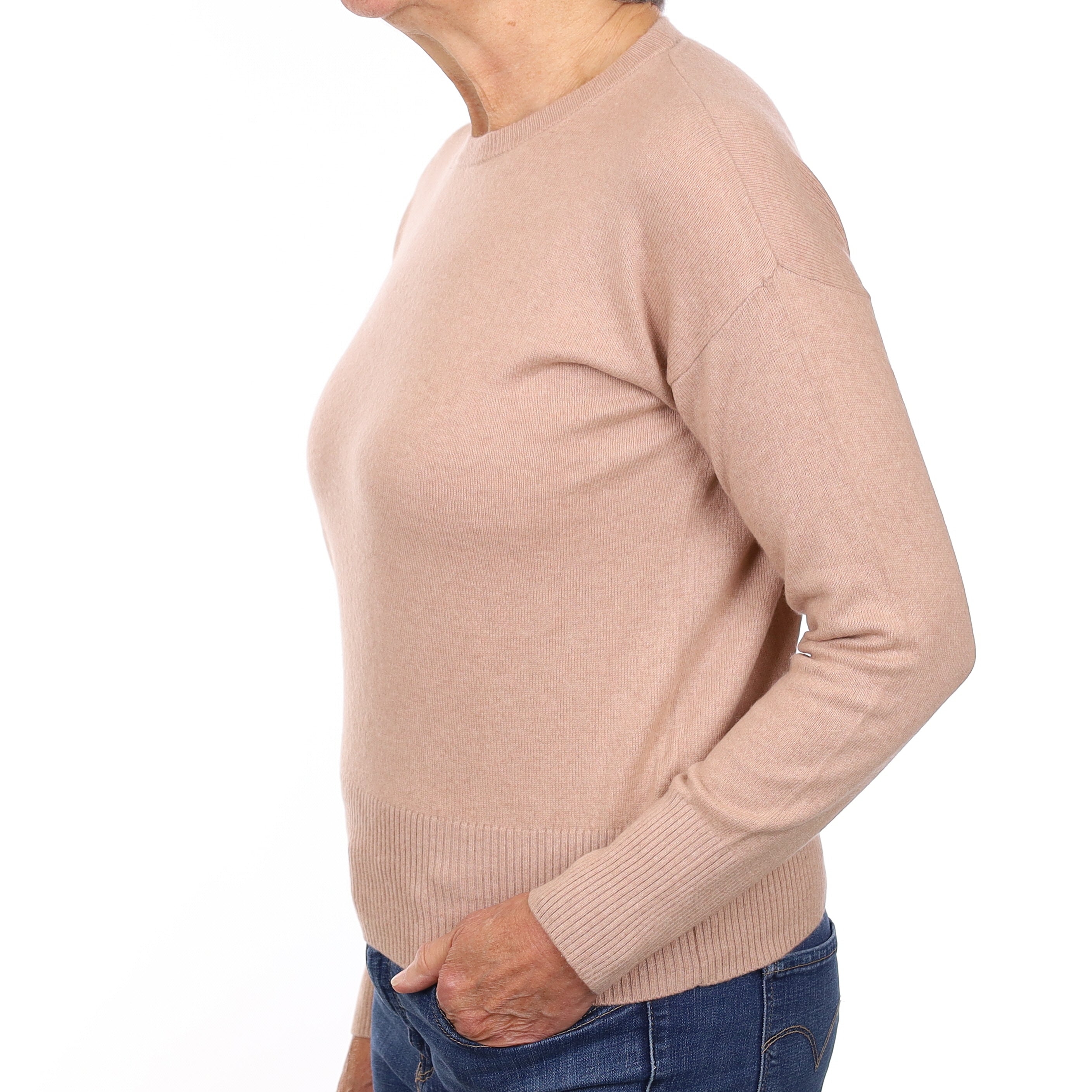 Nude Beige Cashmere Crew Neck Jumper Medium