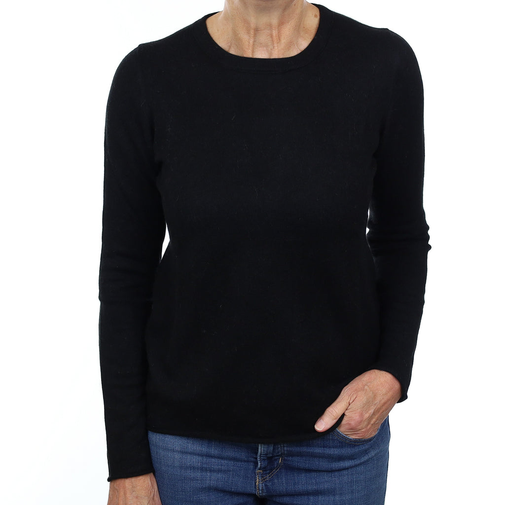 Black Cashmere Crew Neck Jumper Medium