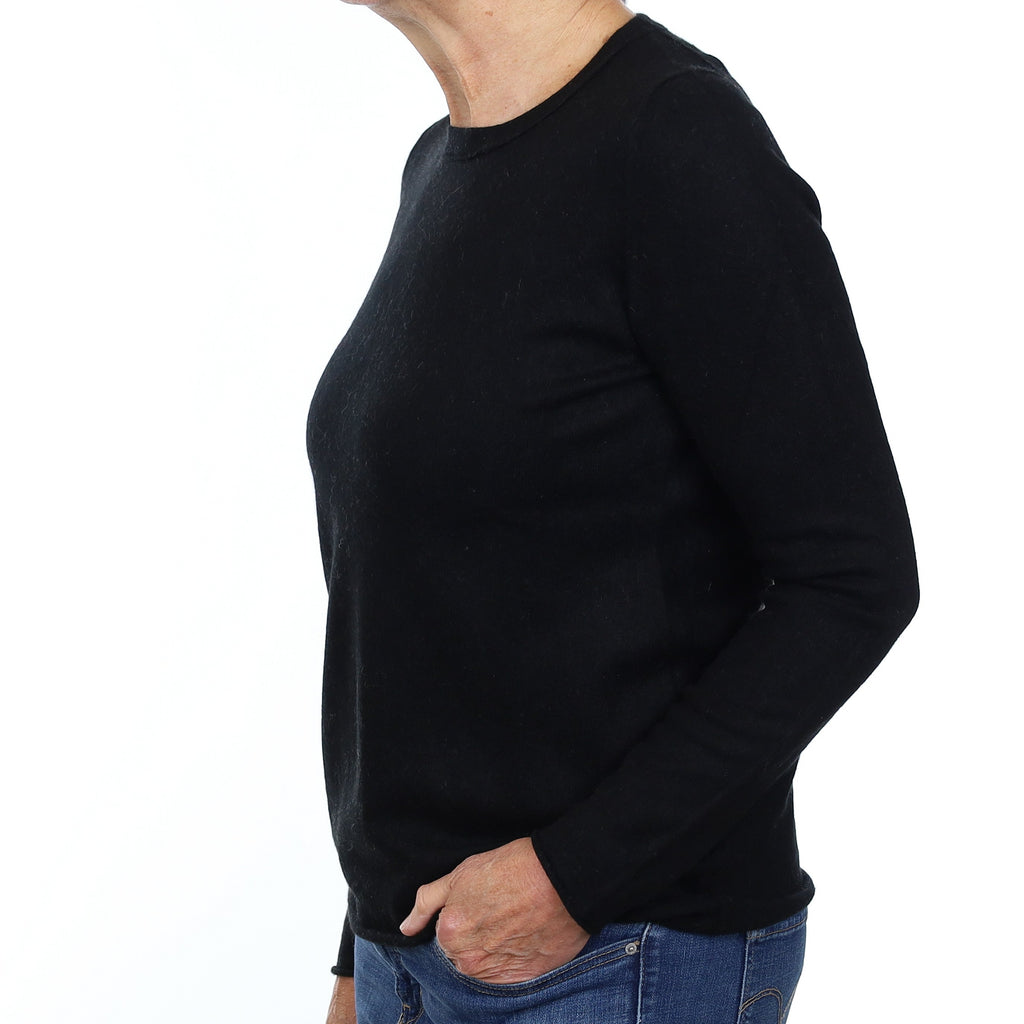 Black Cashmere Crew Neck Jumper Medium