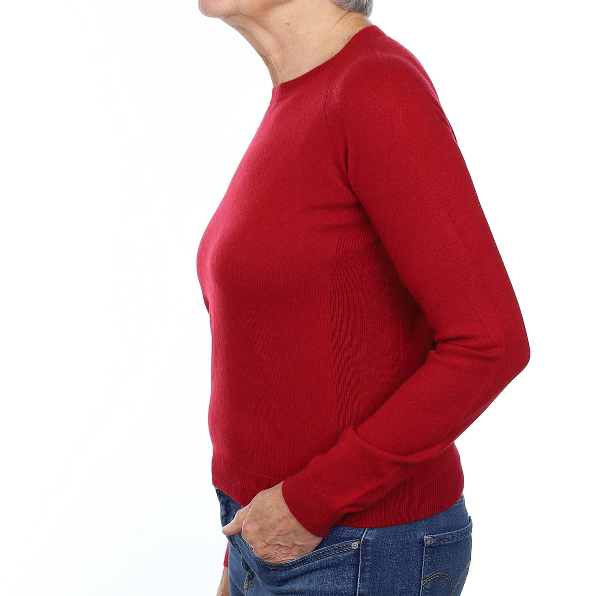 Scarlet Red Sweatshirt Style Cashmere Crew Neck Jumper Medium