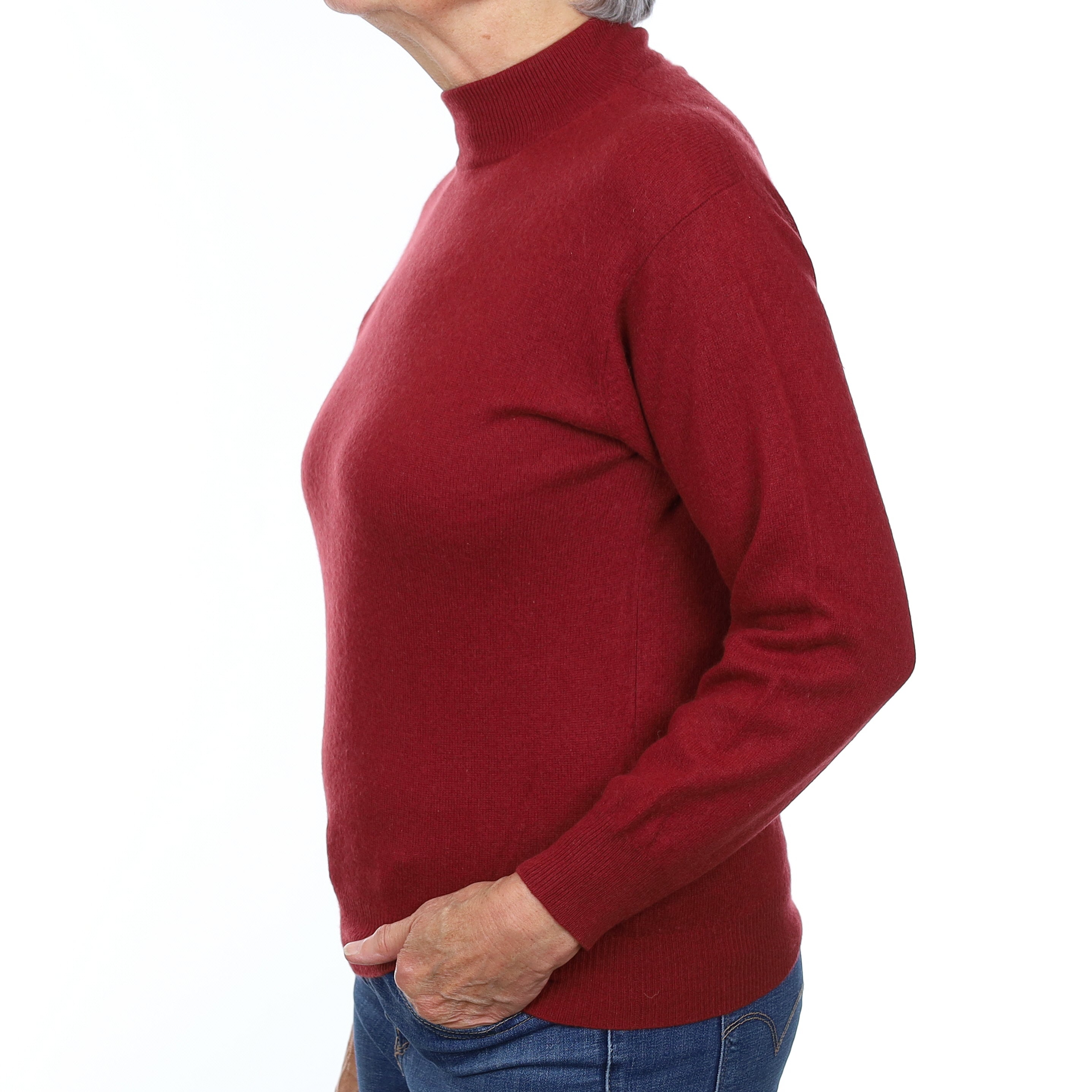 Burgundy Red Cashmere Turtleneck Jumper Medium