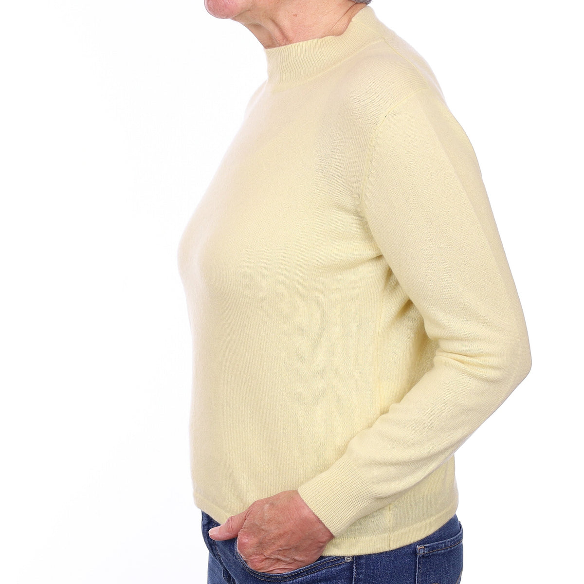 Butter Yellow Cashmere Turtleneck Jumper Medium
