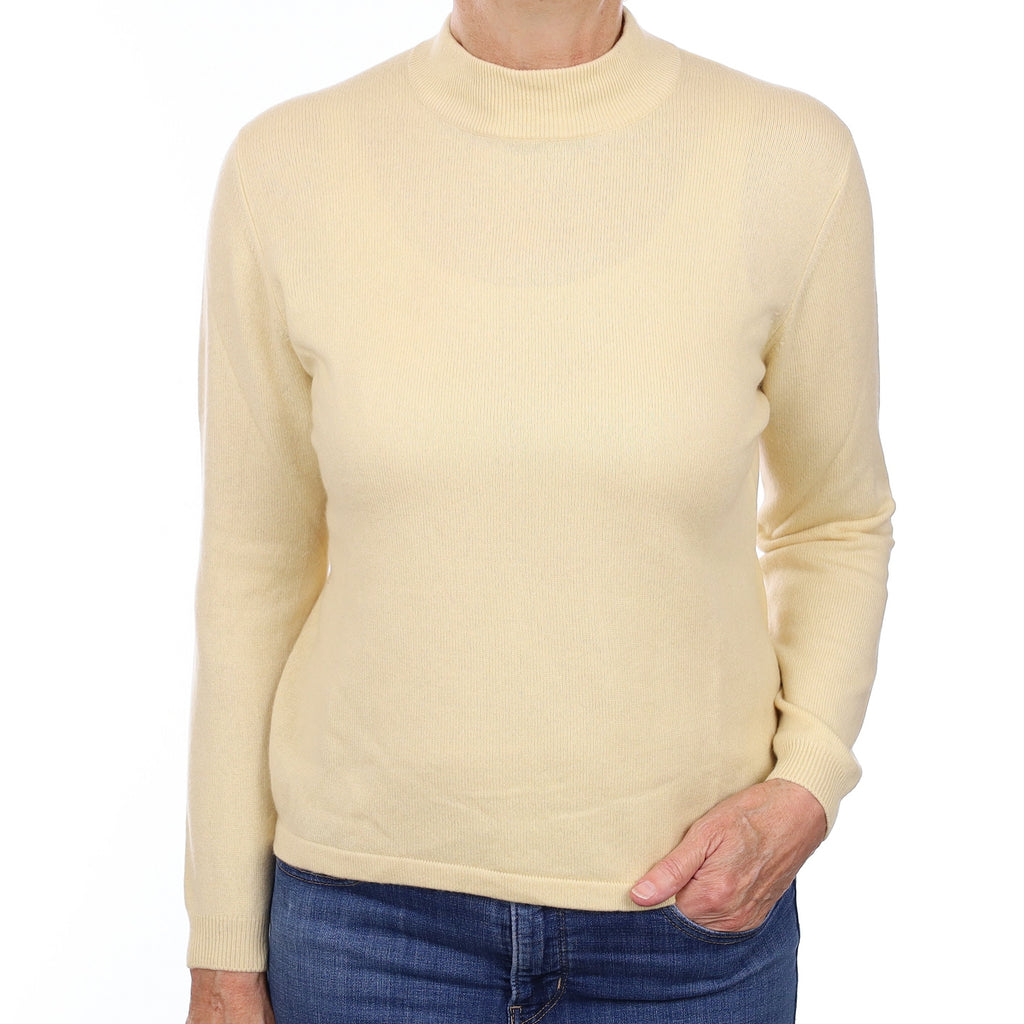 Custard Yellow Cashmere Turtleneck Jumper Medium
