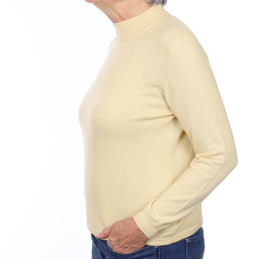 Custard Yellow Cashmere Turtleneck Jumper Medium