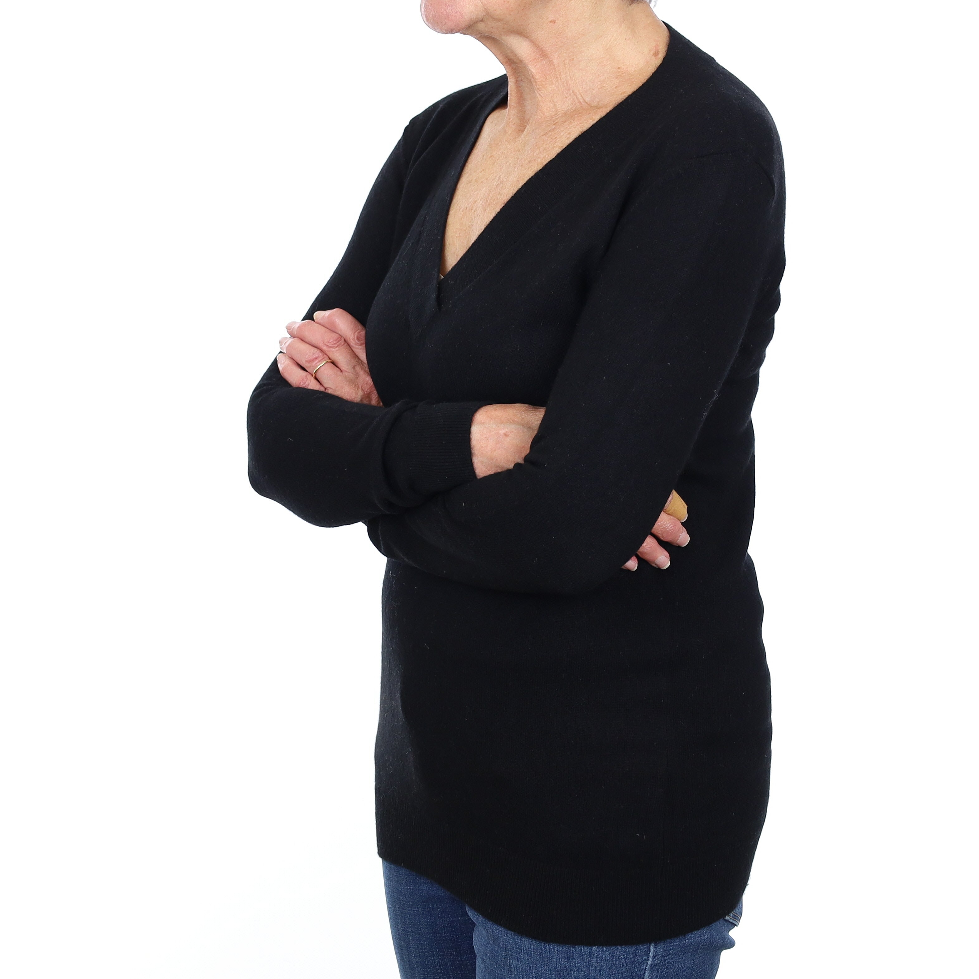 Vince Black Cashmere V Neck Jumper Medium