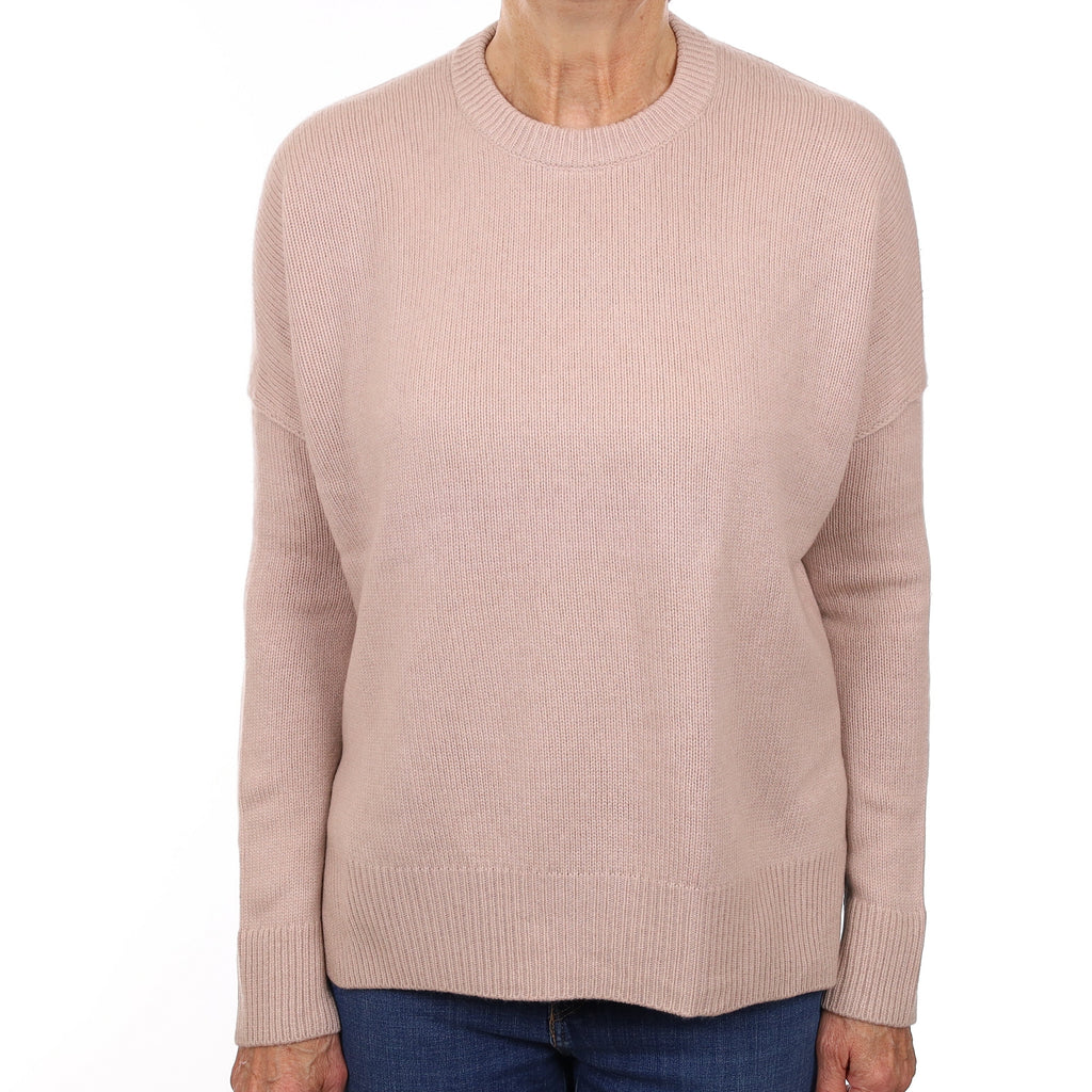 Allsaints Nude Chunky Cashmere Slouchy Crew Neck Jumper Medium