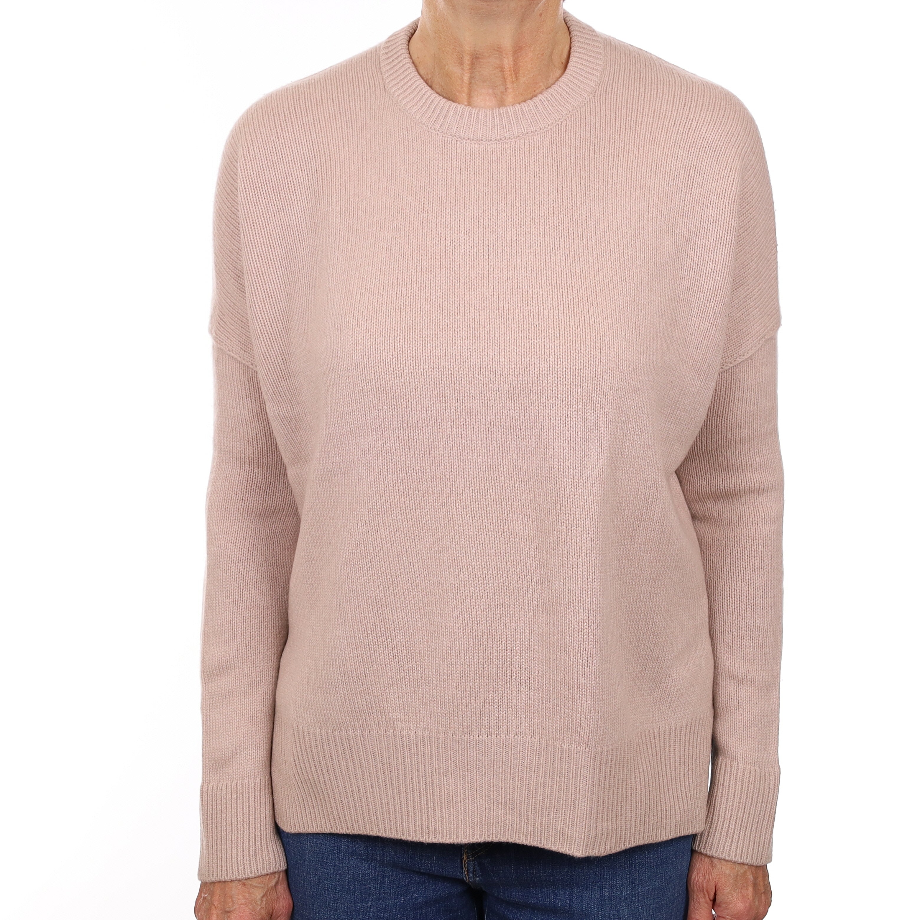 Allsaints Nude Chunky Cashmere Slouchy Crew Neck Jumper Medium