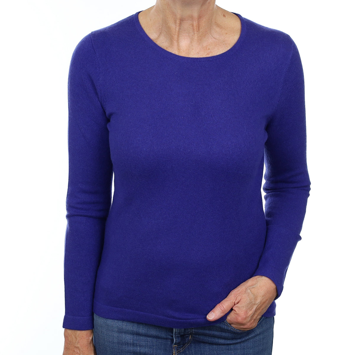 Indigo Blue Cashmere Crew Neck Jumper Medium