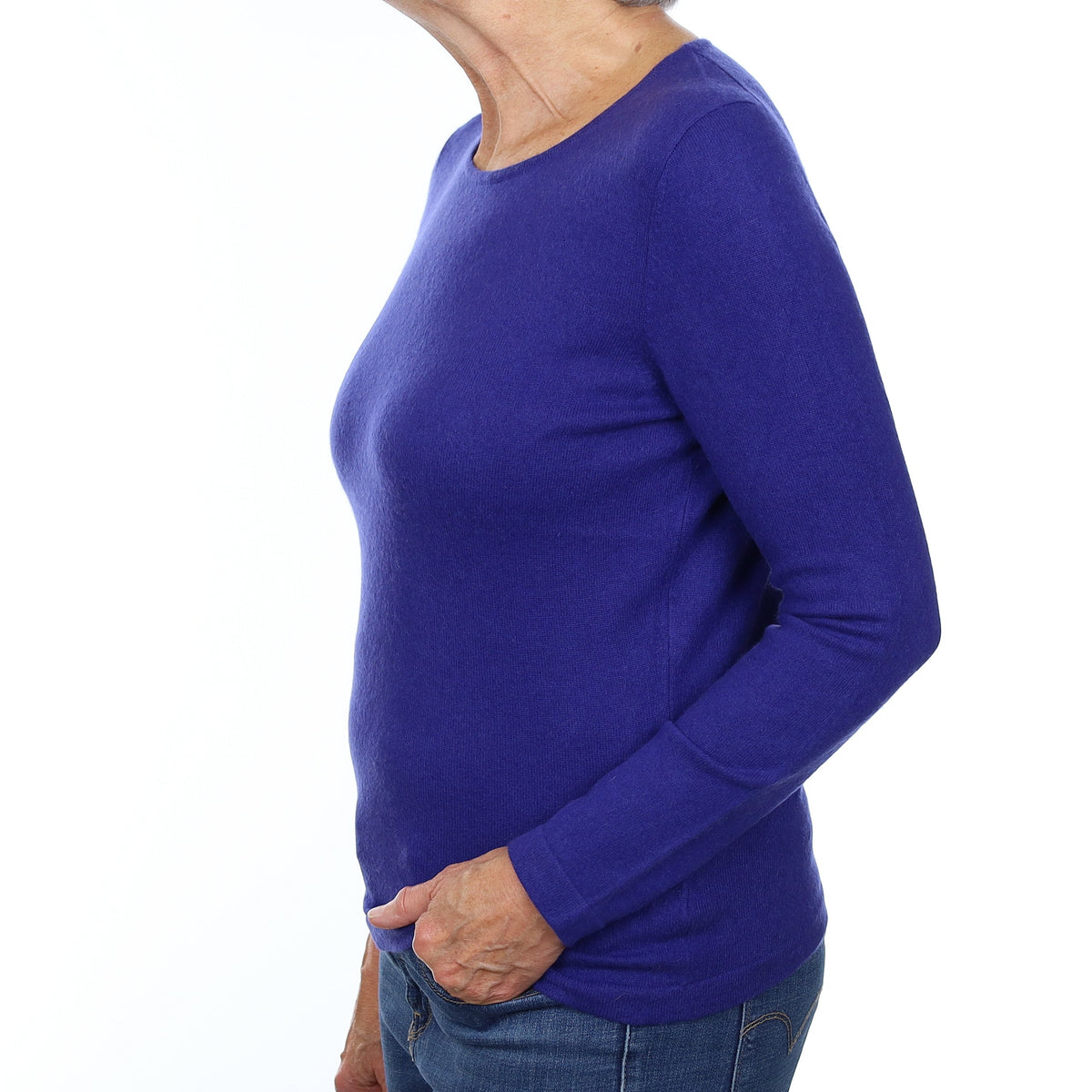 Indigo Blue Cashmere Crew Neck Jumper Medium