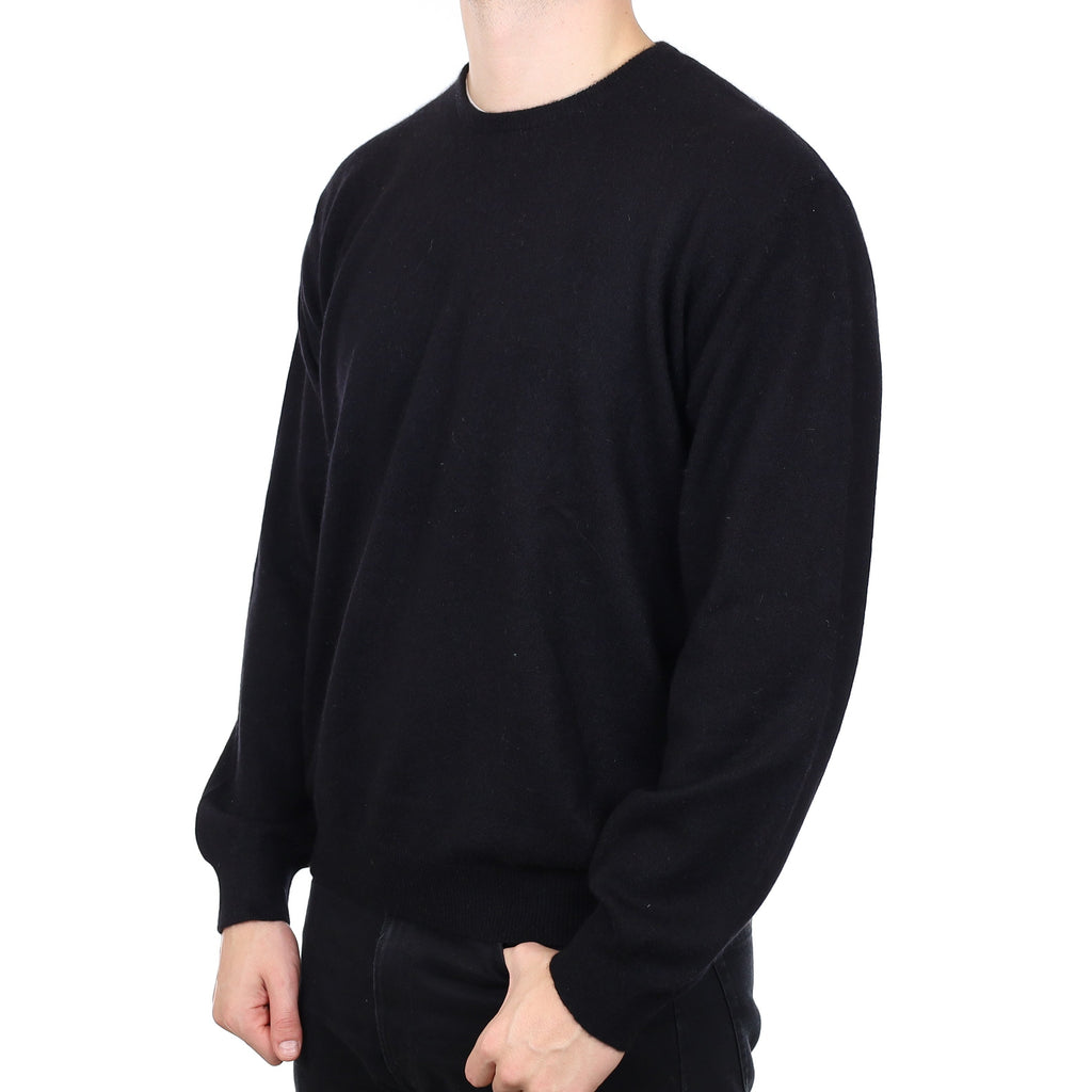 Men's Black Cashmere Crew Neck Jumper XXL