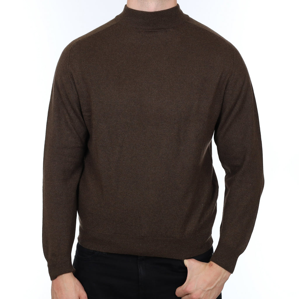 Men's Chocolate Brown Cashmere Turtle Neck Jumper XL