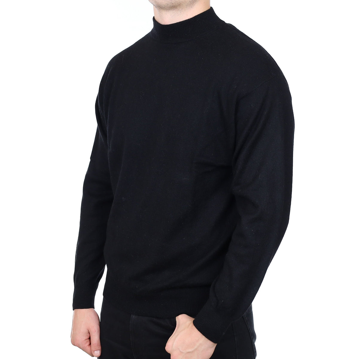 Men's Black Cashmere Turtle Neck Jumper XL