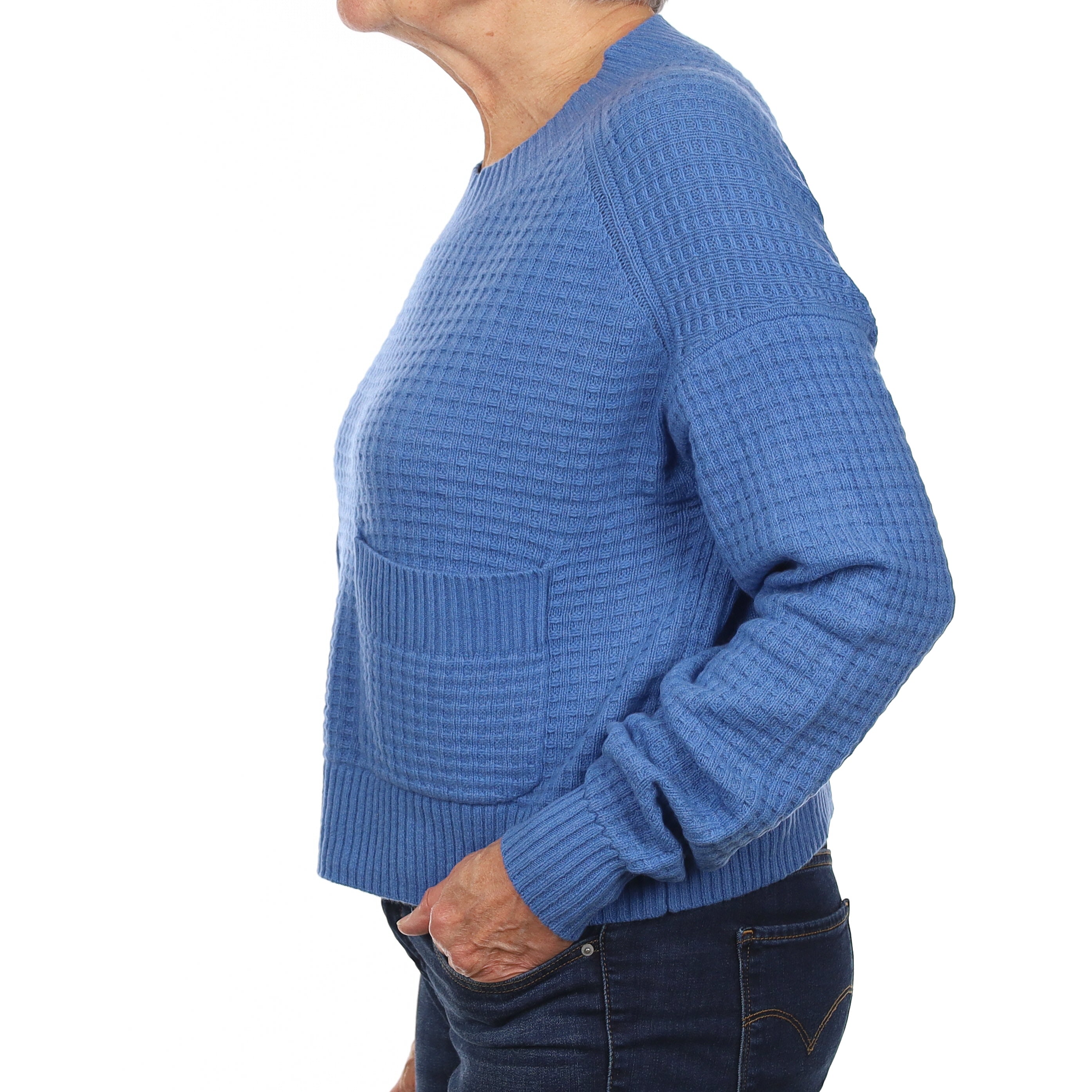 Everlane Cornflower Blue Heavy Waffle Cashmere Crew Neck Jumper Medium