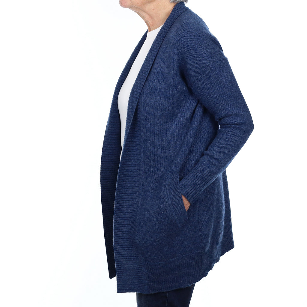 The White Company Deep Denim Cashmere Edge to Edge Cardigan Medium