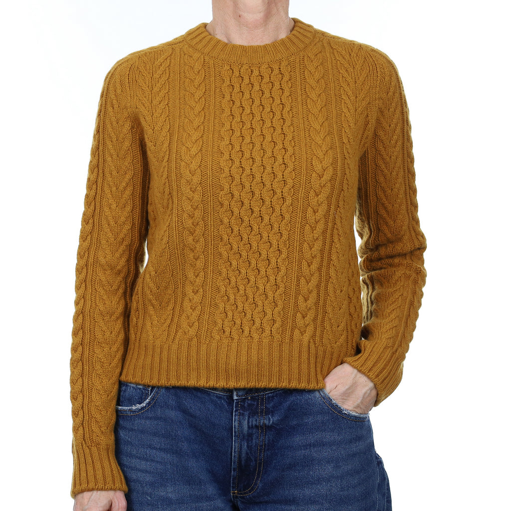 Brand New Scottish Golden Brown Extra Chunky Cashmere Crew Neck Jumper Small