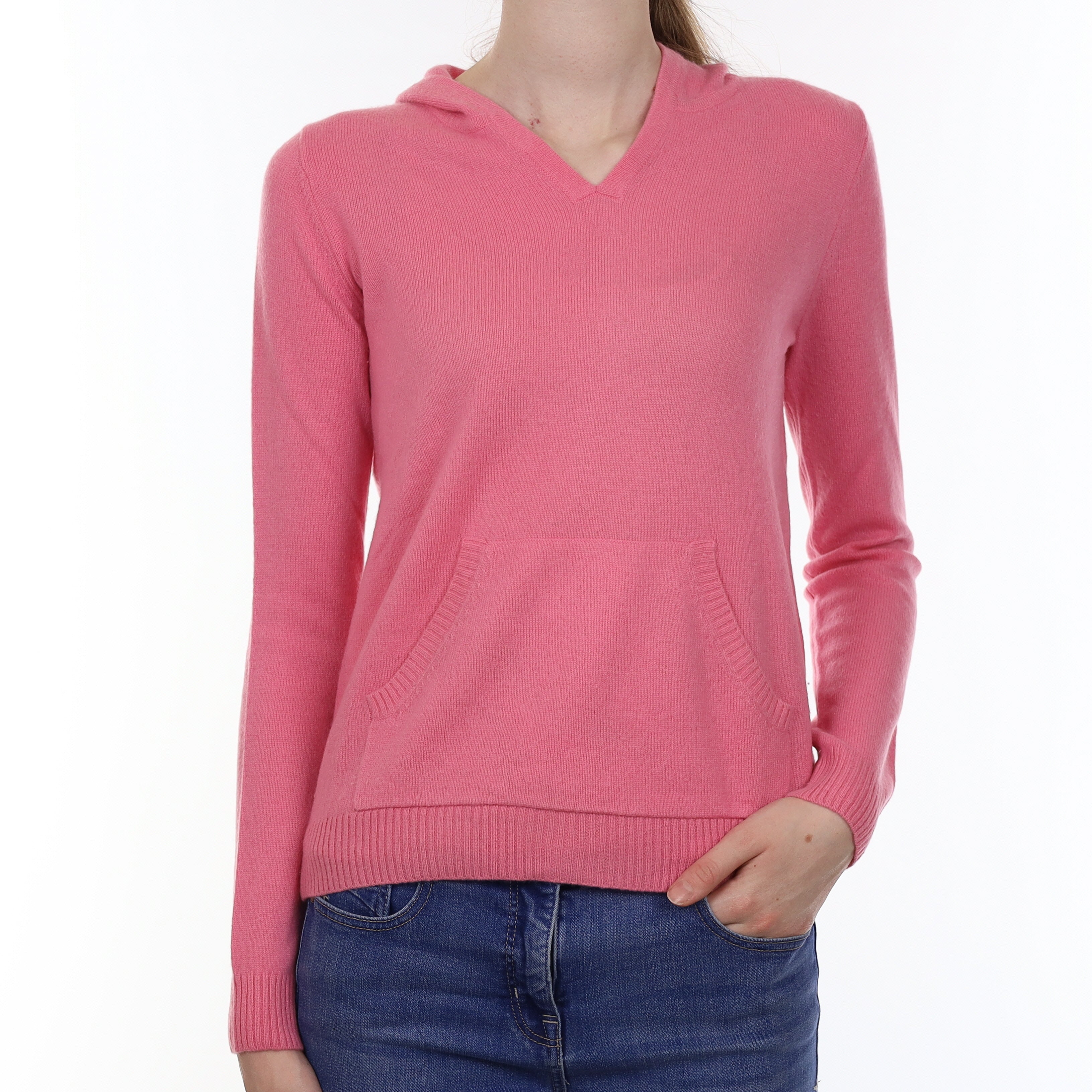 Wyse London Bubblegum Pink Cashmere Hoodie Jumper Extra Small